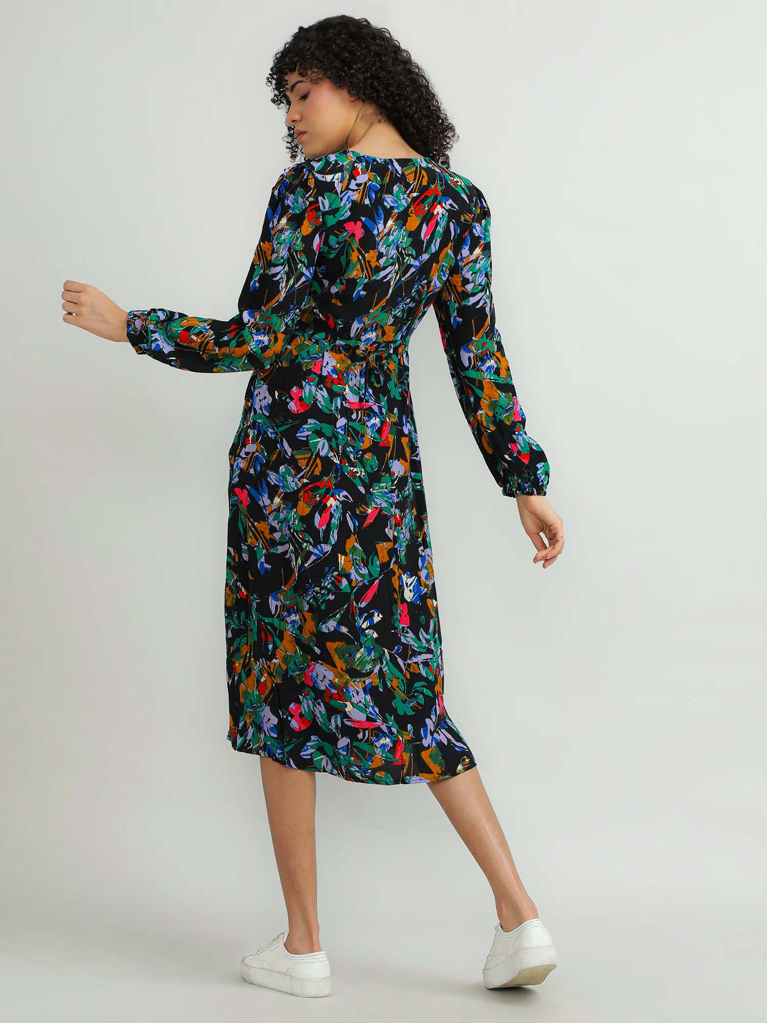 Women Viscose Black Chic Dress - Image 8