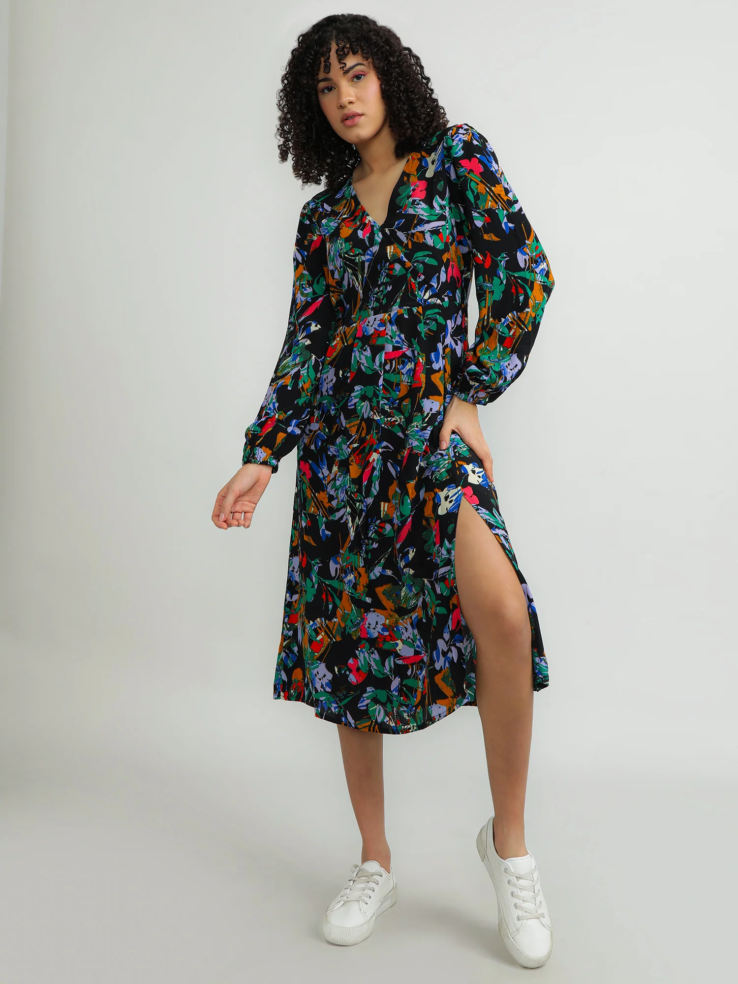 Women Viscose Black Chic Dress - Image 9