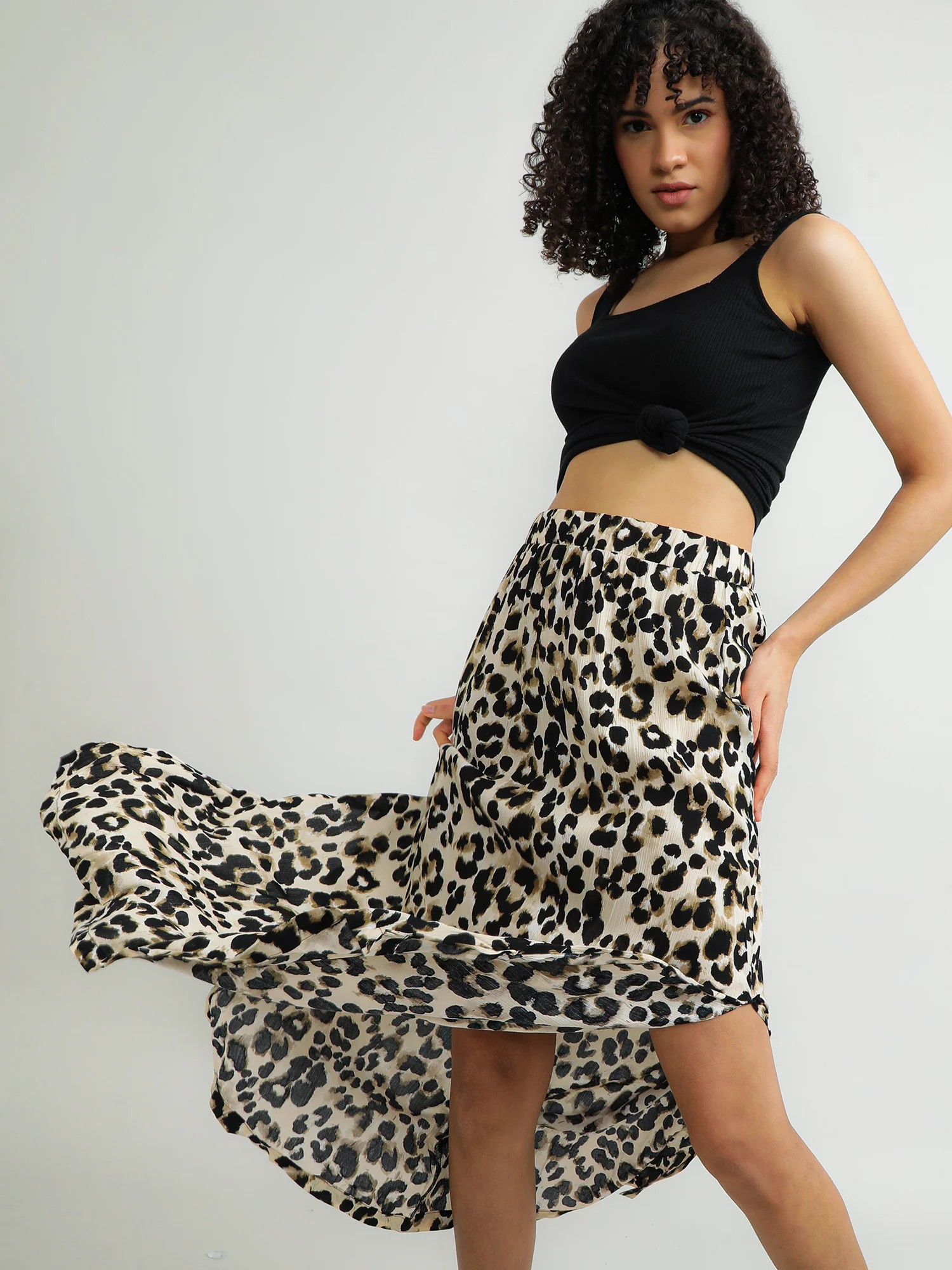 Women Viscose Black Party Skirt - Image 2