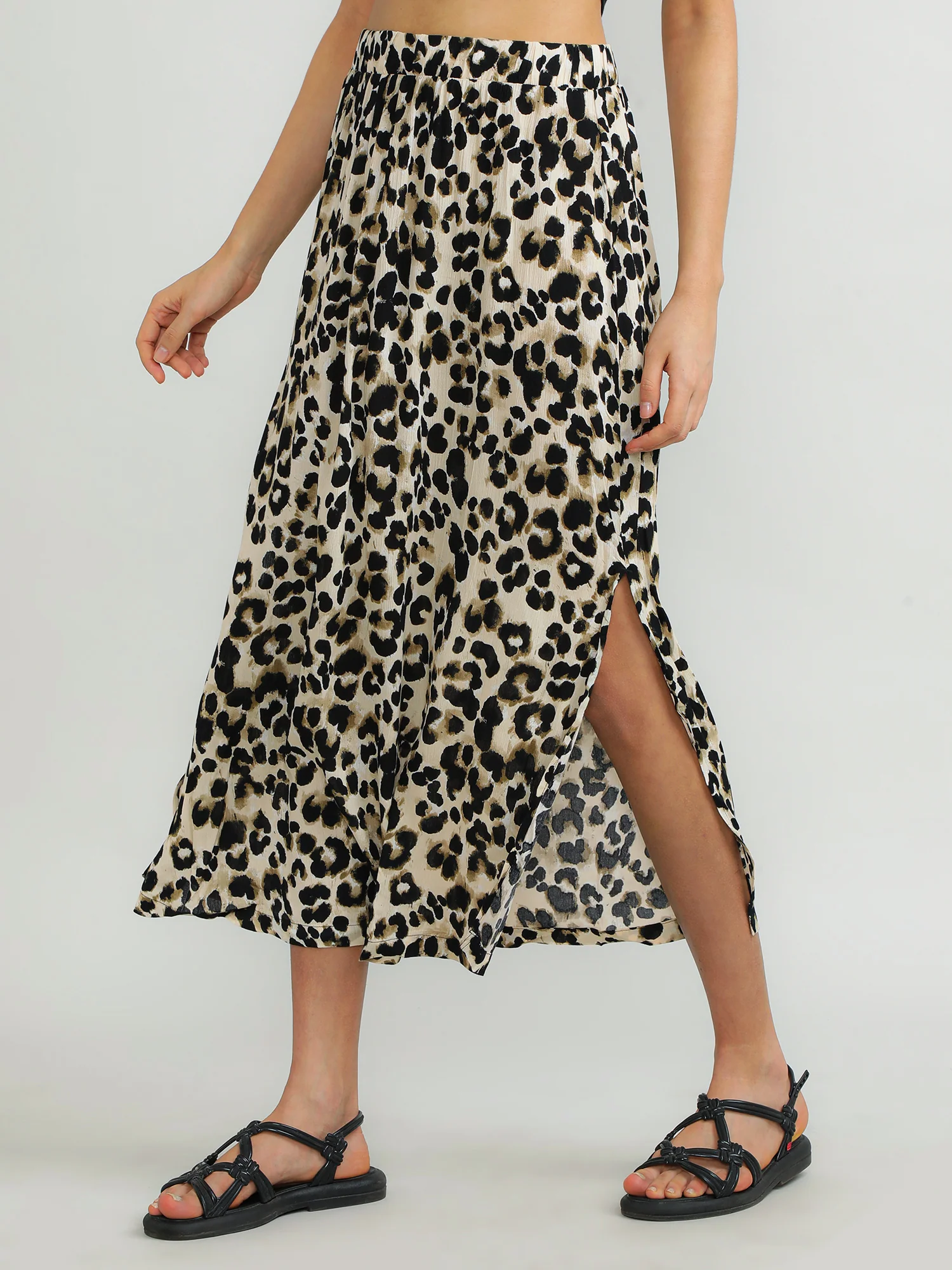Women Viscose Black Party Skirt - Image 3