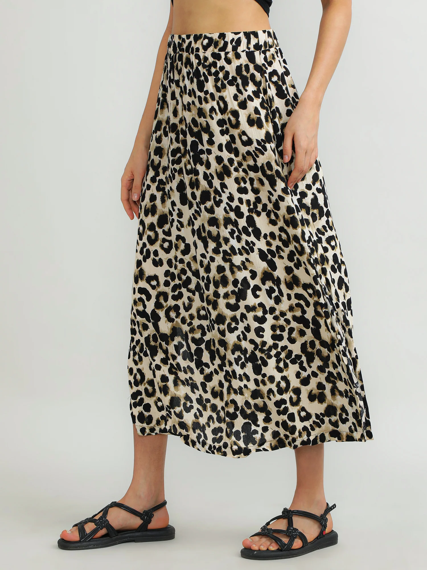 Women Viscose Black Party Skirt - Image 4