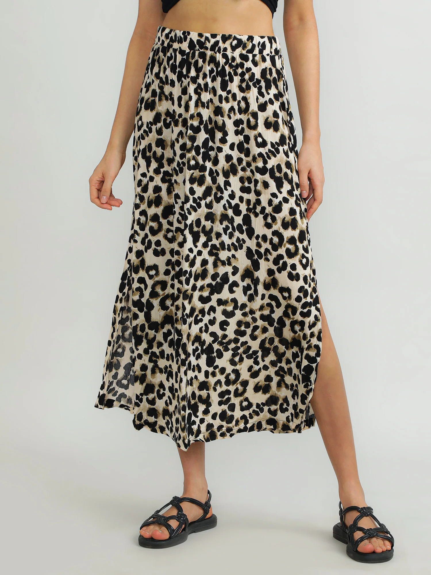 Women Viscose Black Party Skirt - Image 5