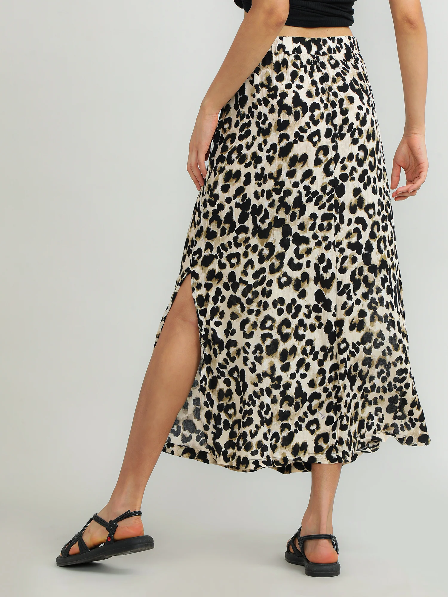 Women Viscose Black Party Skirt - Image 8