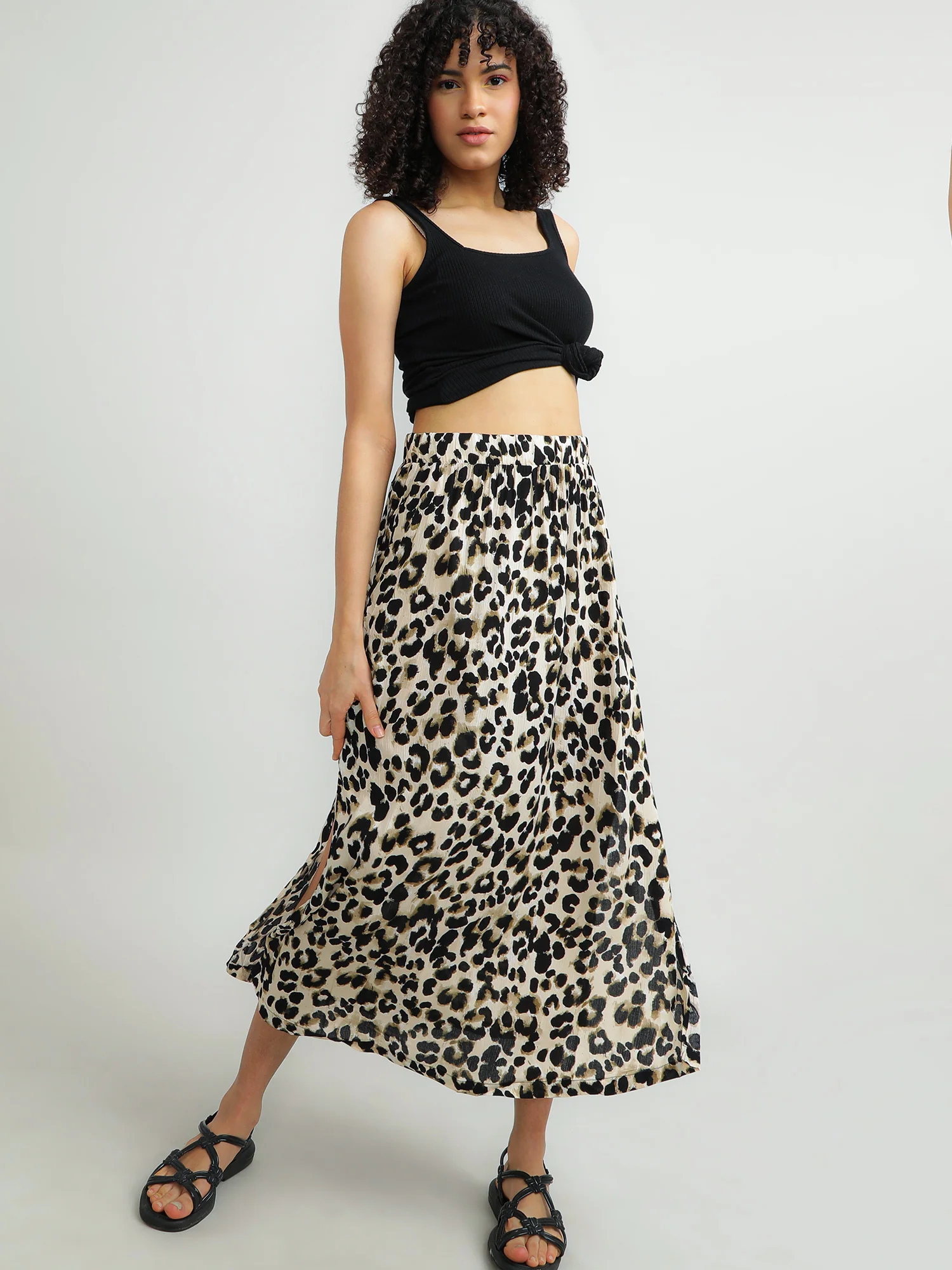 Women Viscose Black Party Skirt - Image 9