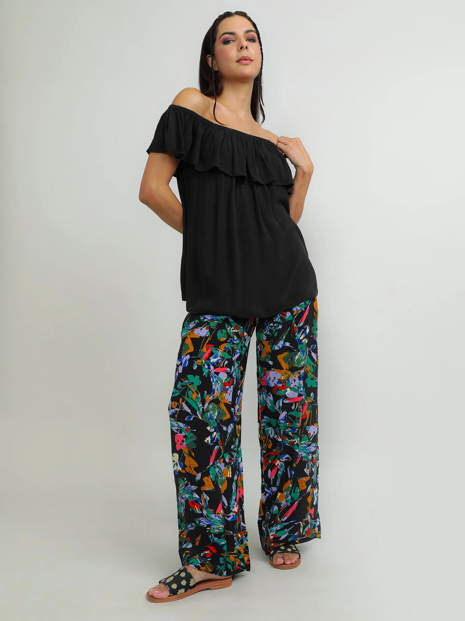 Women Viscose Black Simple Top - Image 7