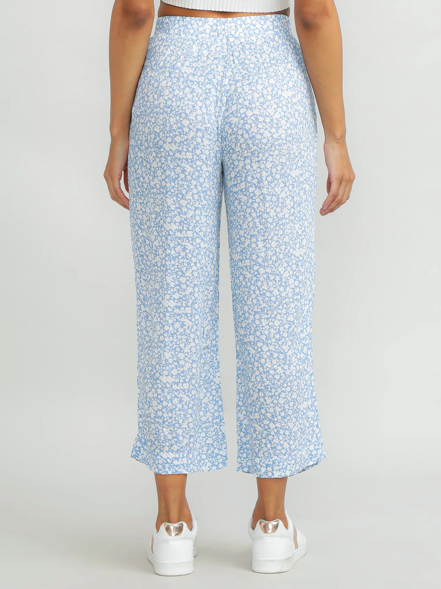 Women Viscose Blue Breezy Pants - Image 3