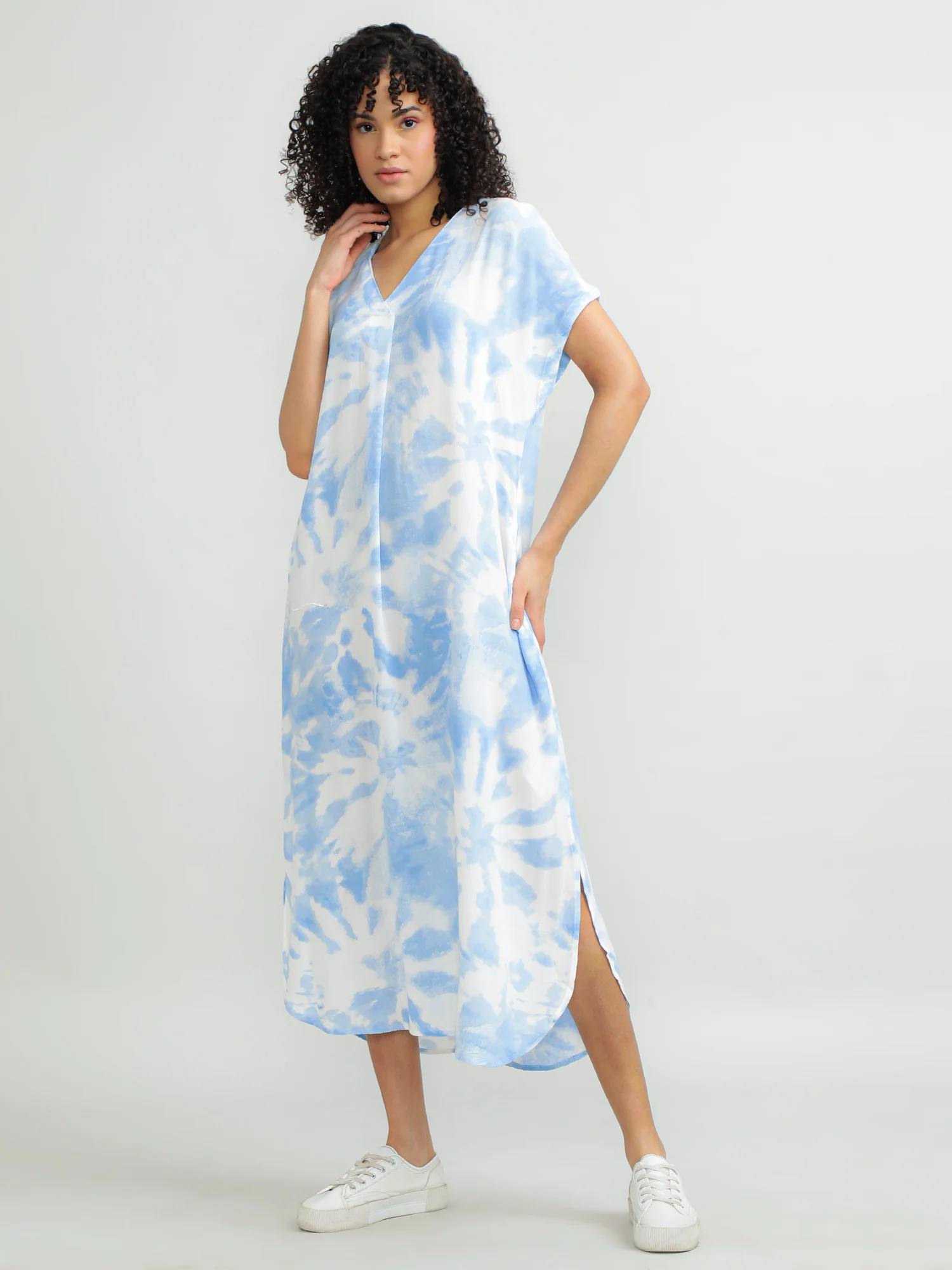 Women Viscose Blue Charming Dress - Image 2