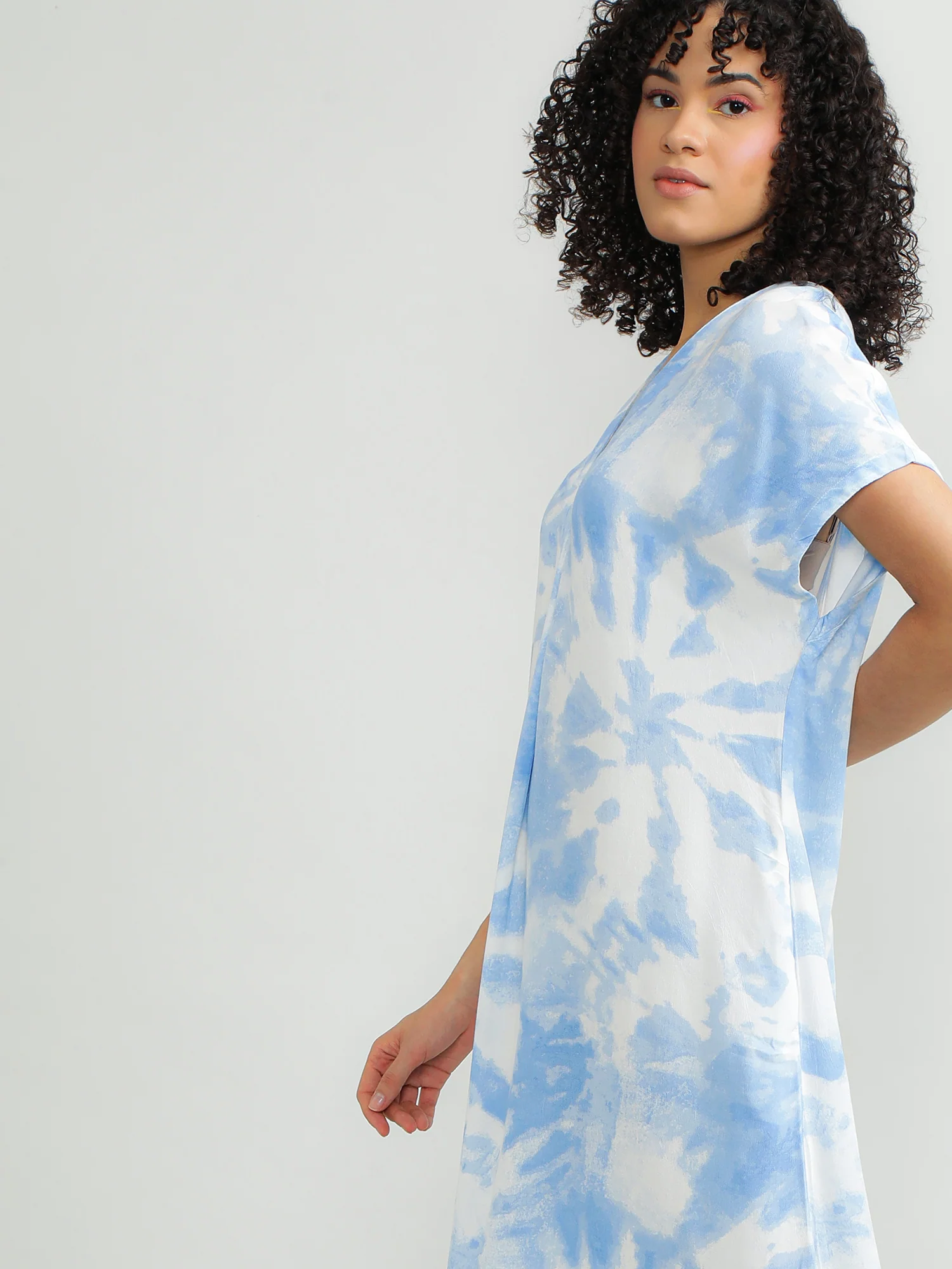 Women Viscose Blue Charming Dress - Image 3