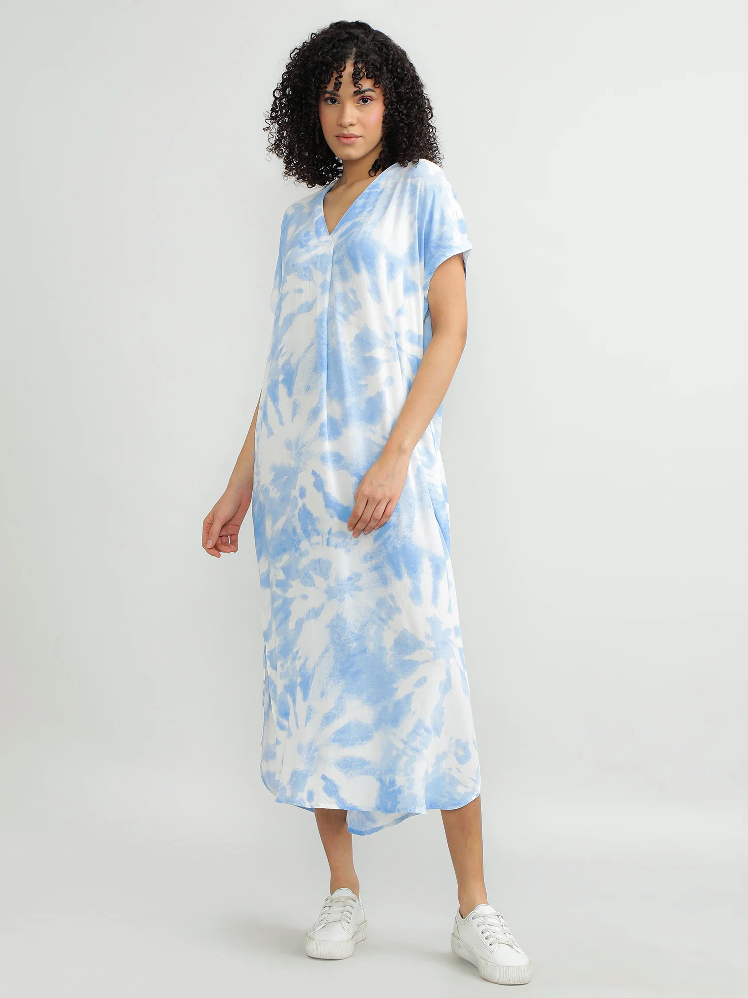 Women Viscose Blue Charming Dress - Image 4