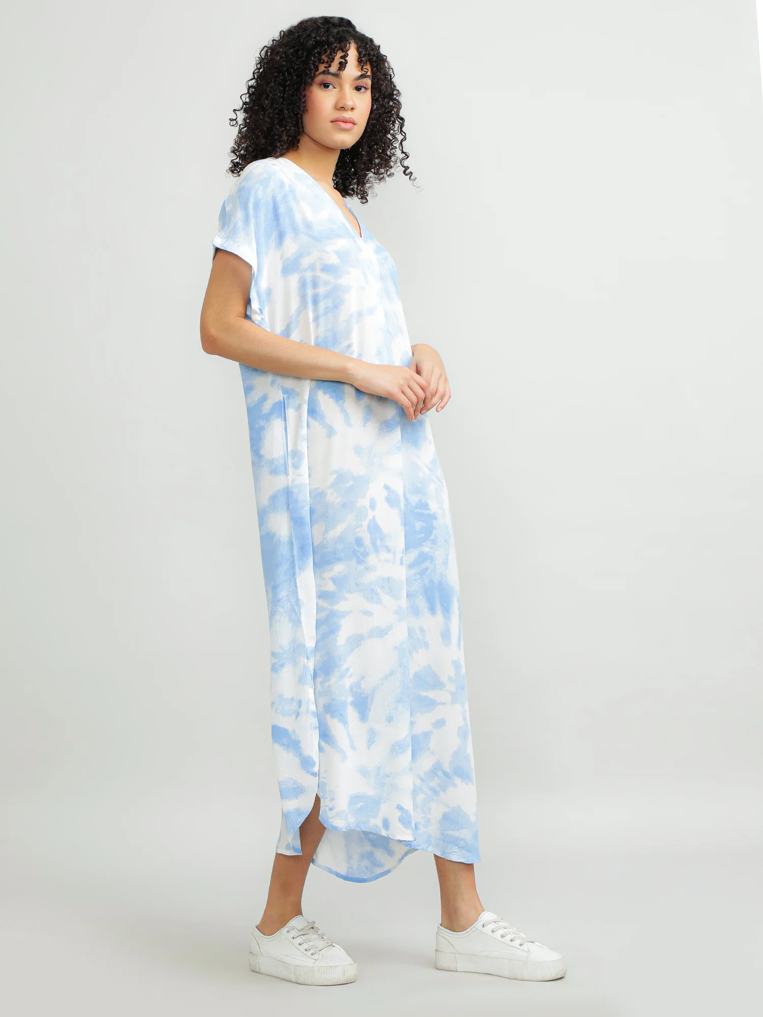 Women Viscose Blue Charming Dress - Image 5