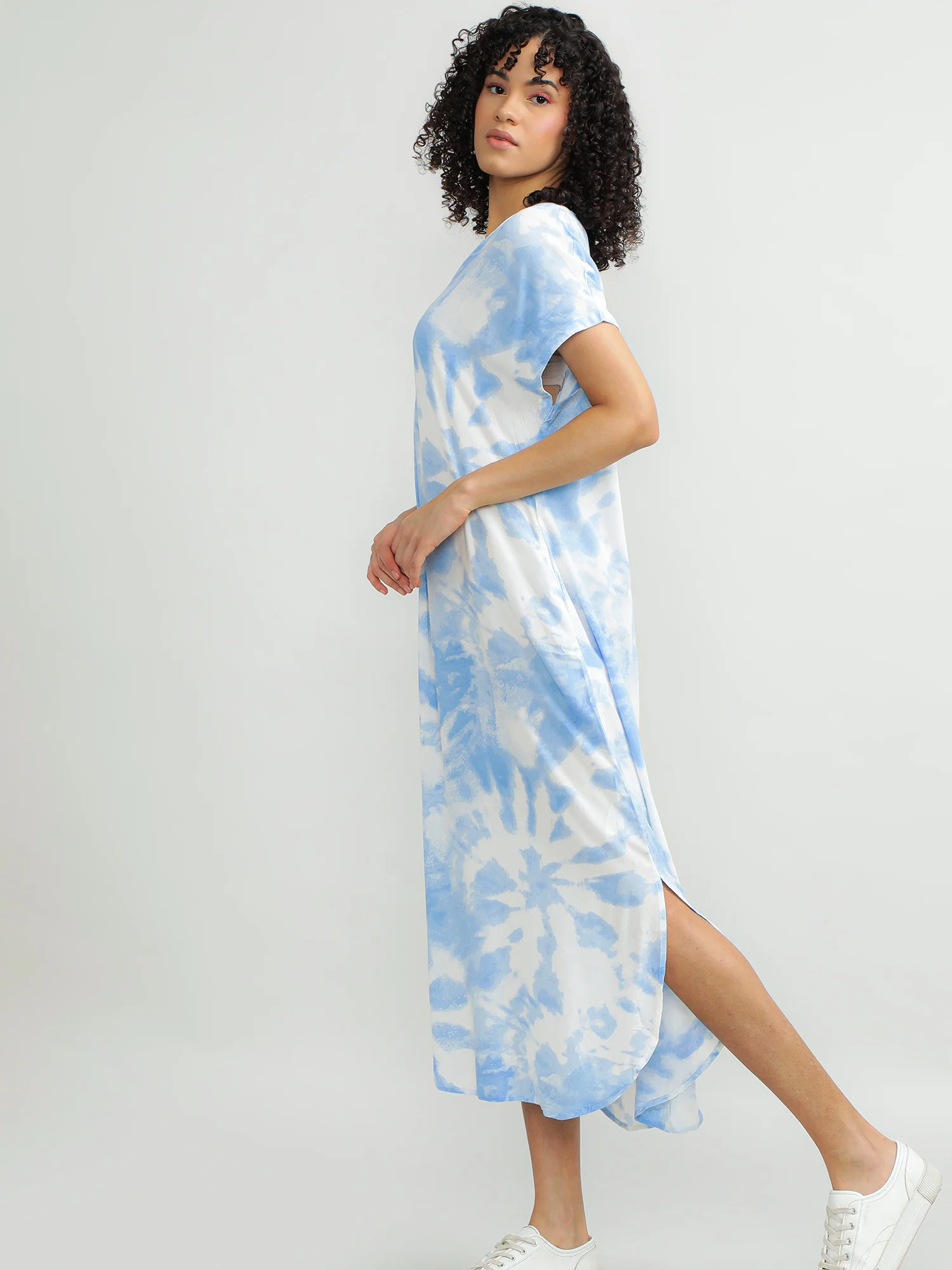 Women Viscose Blue Charming Dress - Image 6