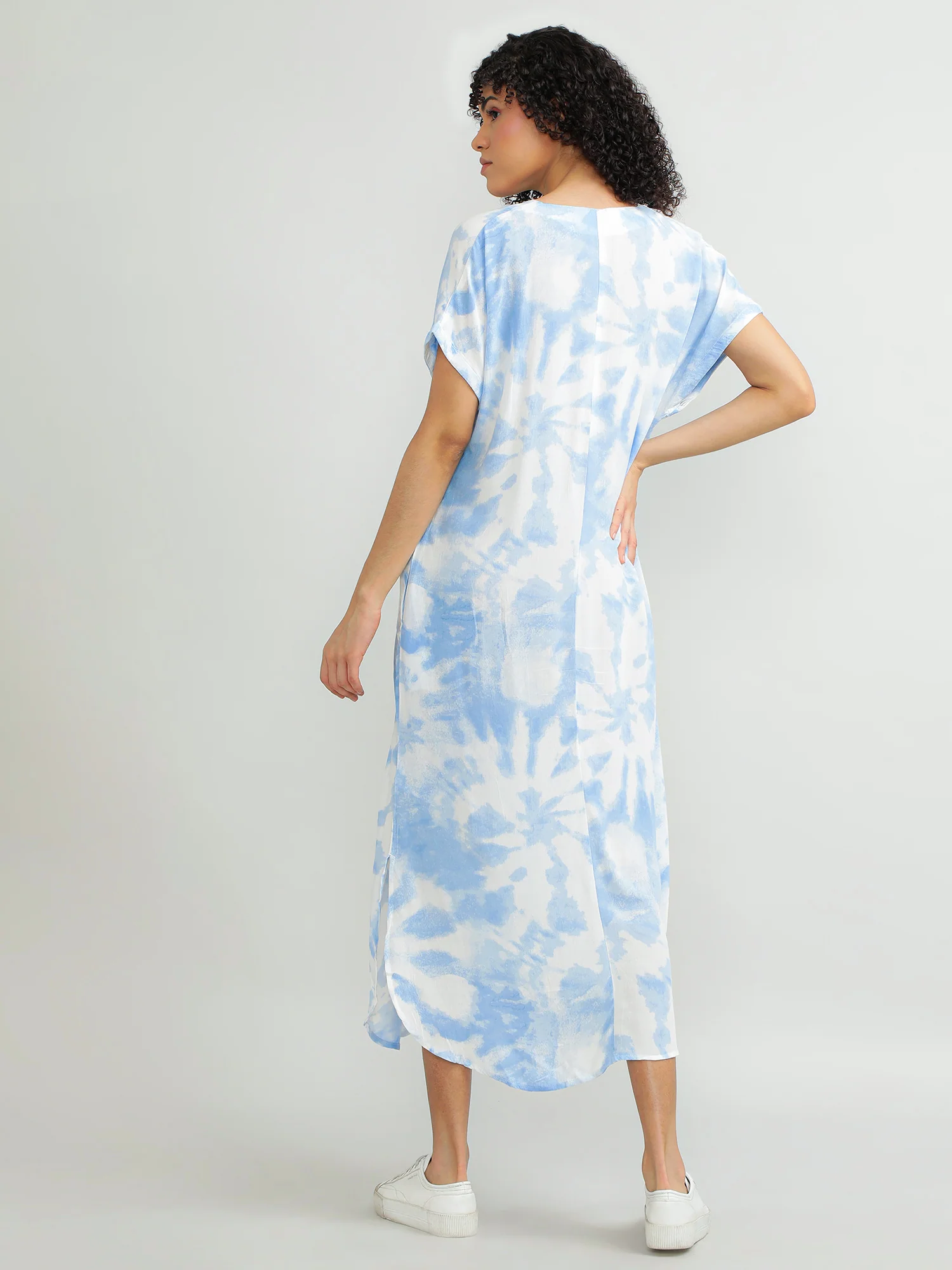 Women Viscose Blue Charming Dress - Image 8