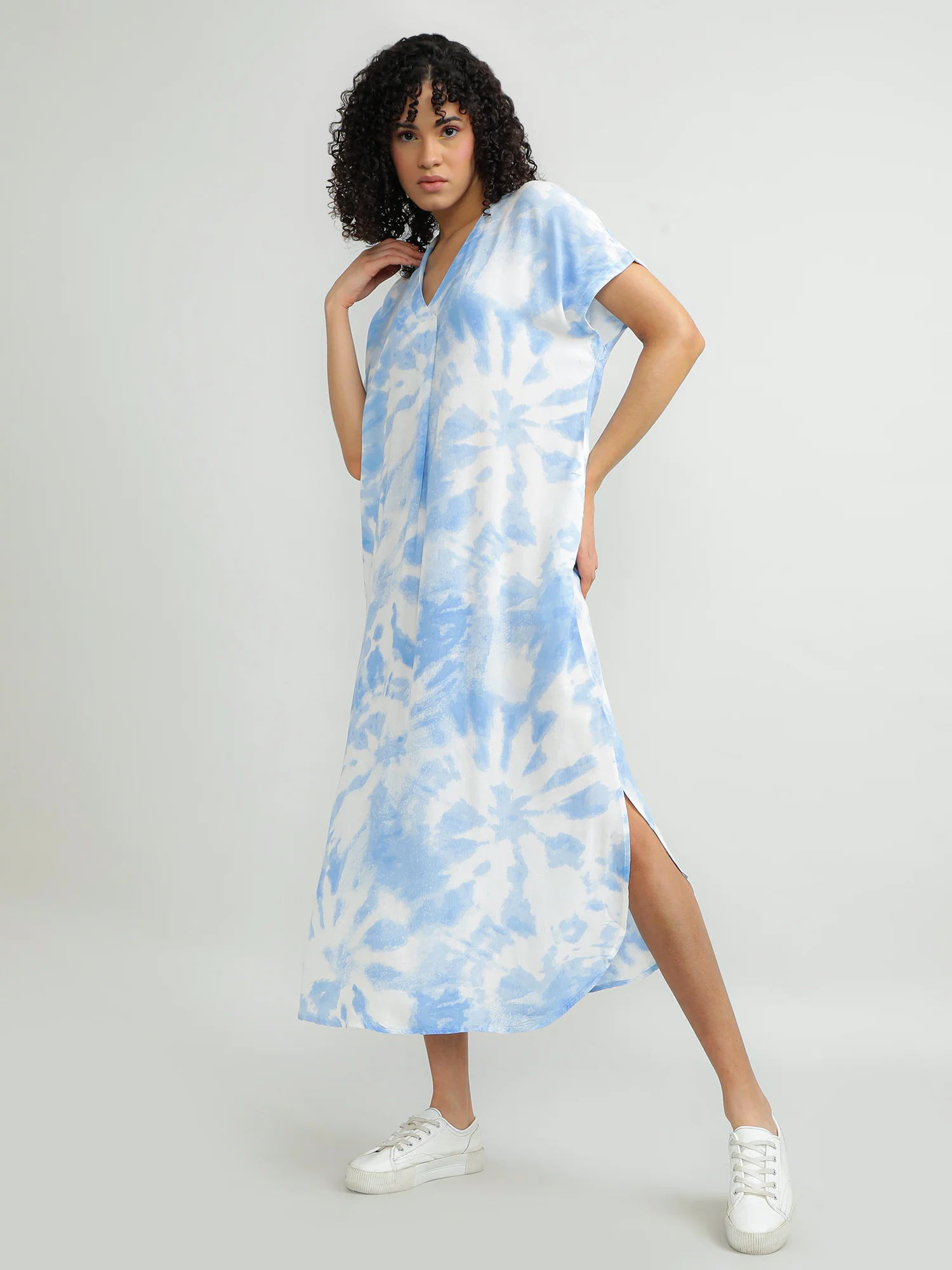 Women Viscose Blue Charming Dress - Image 9