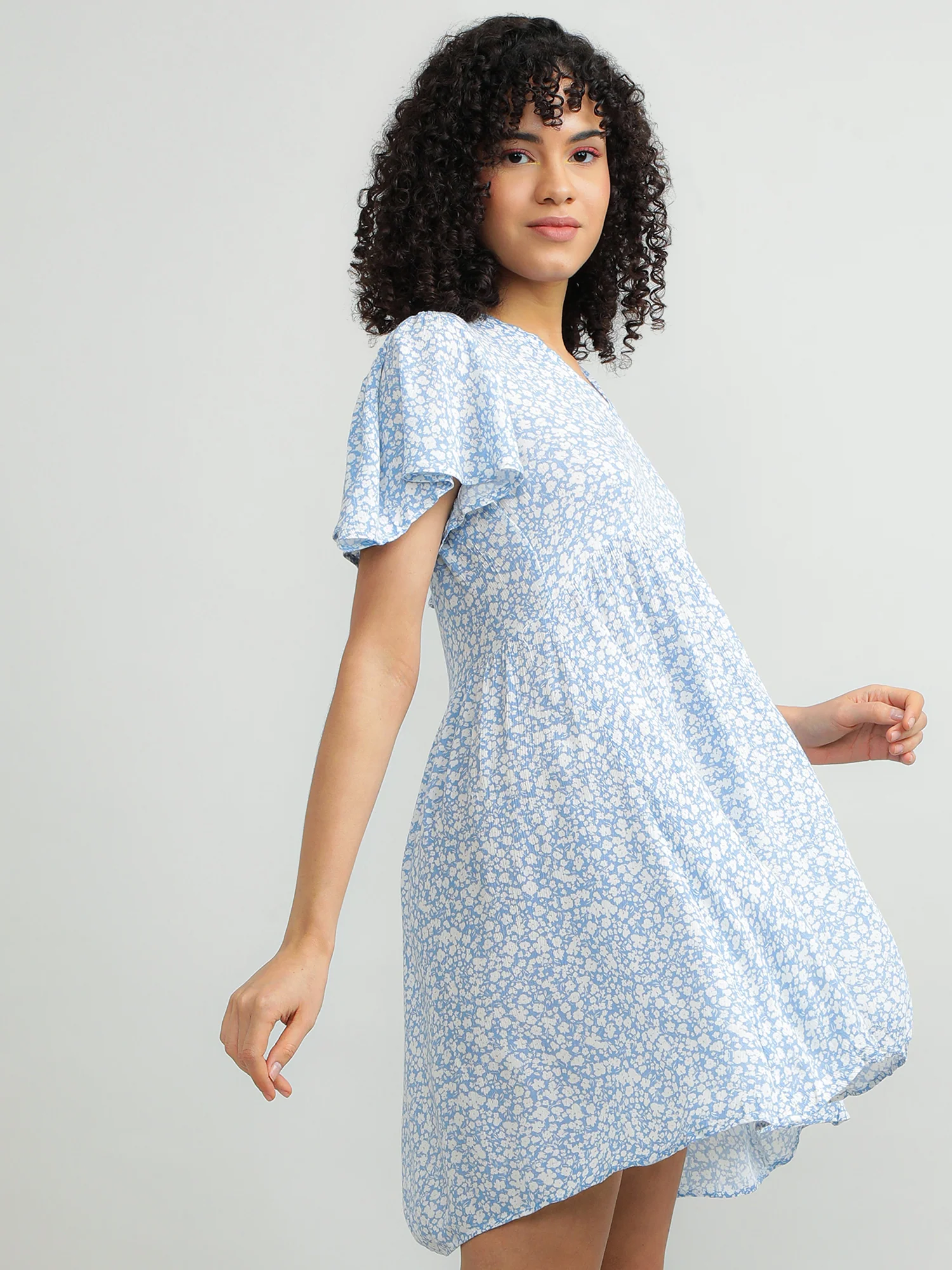 Women Viscose Blue Playful Dress - Image 2
