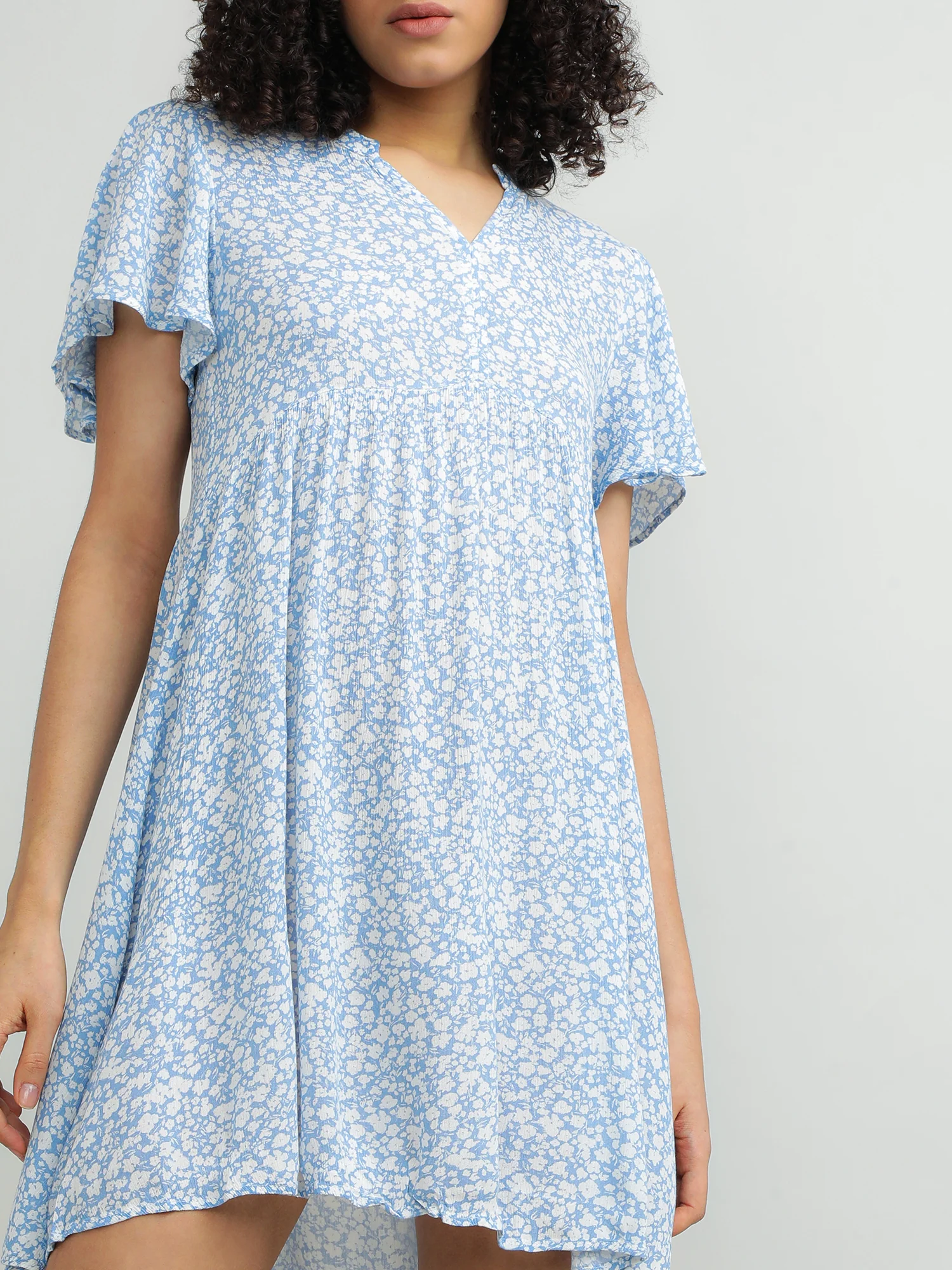 Women Viscose Blue Playful Dress - Image 5