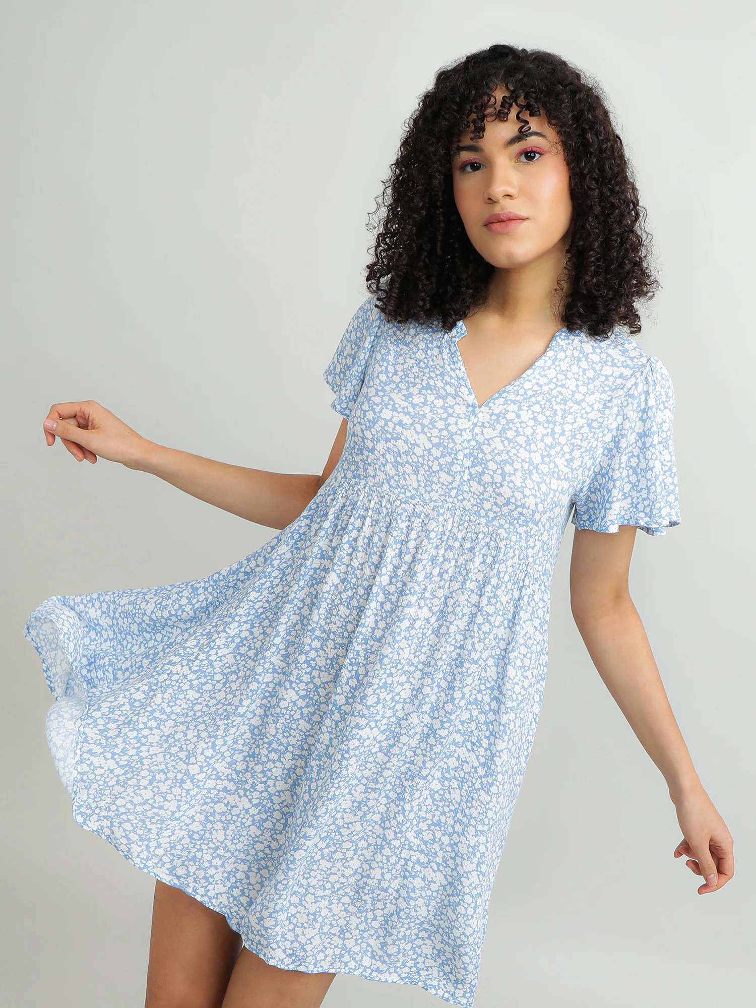 Women Viscose Blue Playful Dress - Image 6