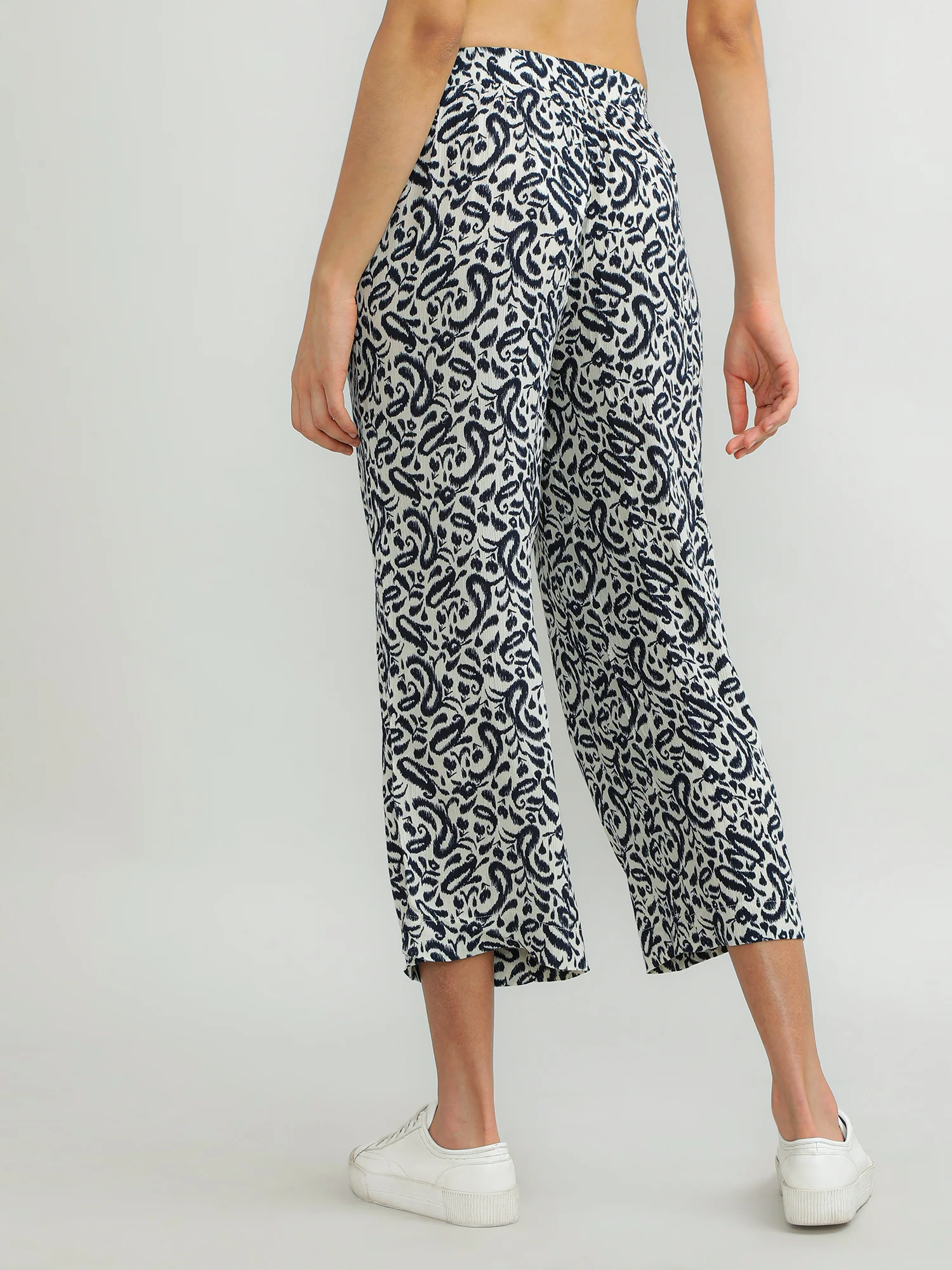 Women Viscose Cream Elegant Pants - Image 5