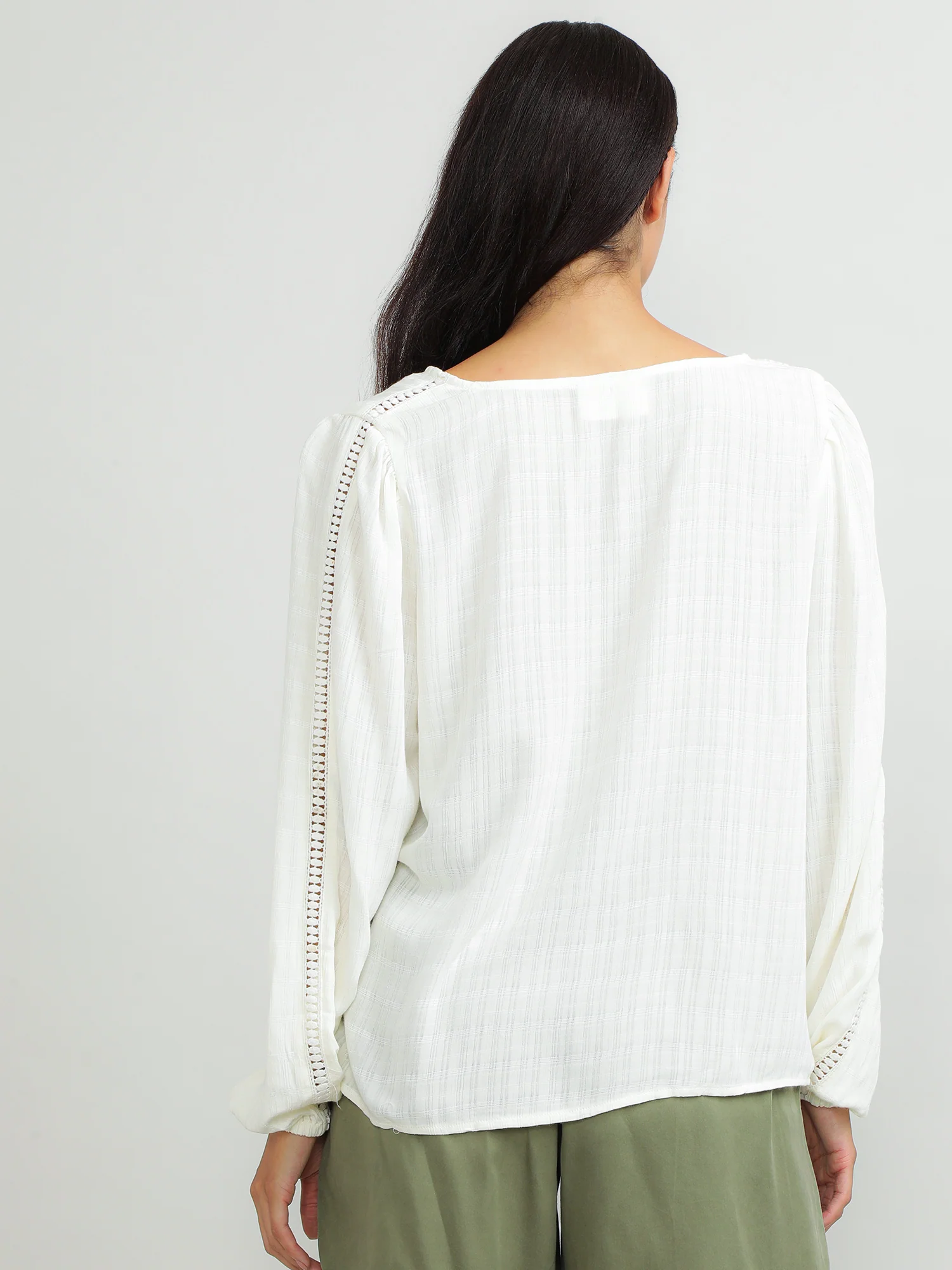 Women Viscose Cream Relaxed Top - Image 9