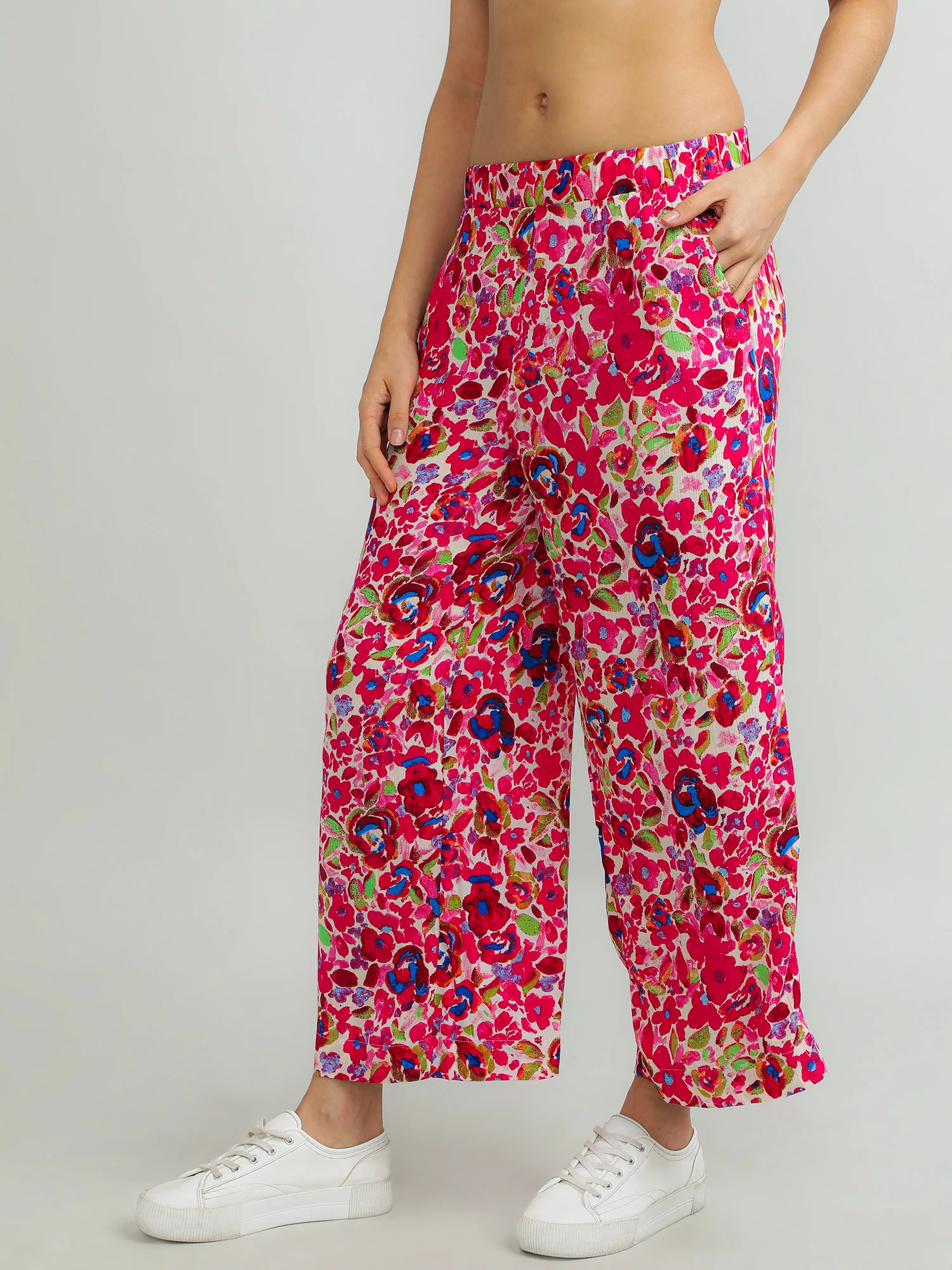 Women Viscose Multicolour Comfy Pants - Image 3