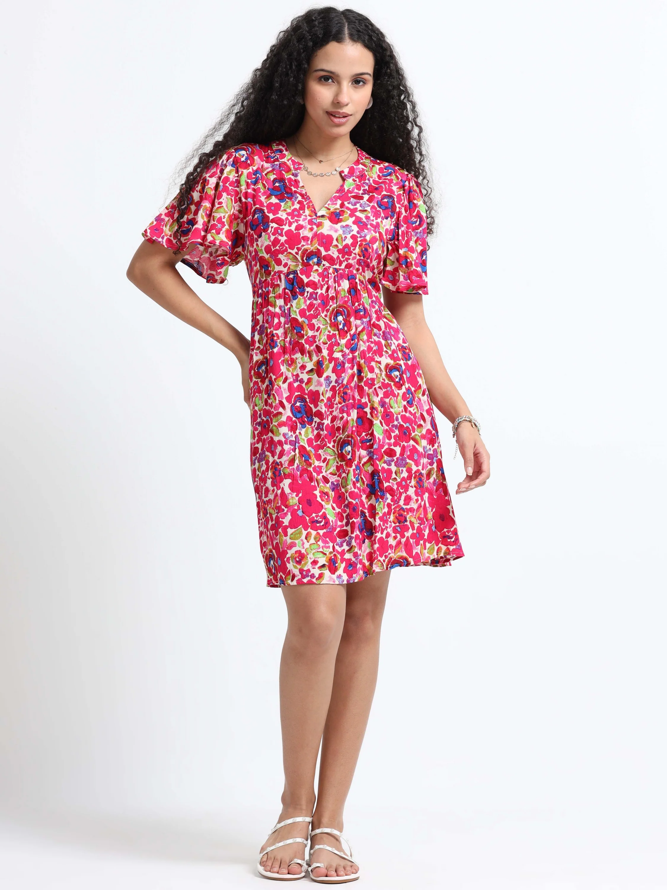 Women Viscose Multicolour Fun Dress - Image 2