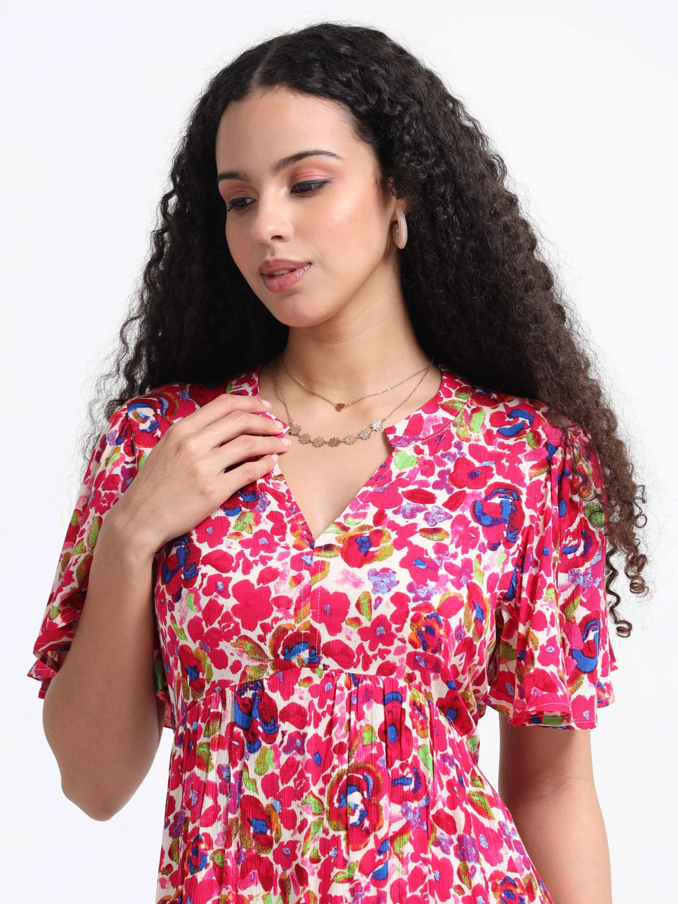 Women Viscose Multicolour Fun Dress - Image 5