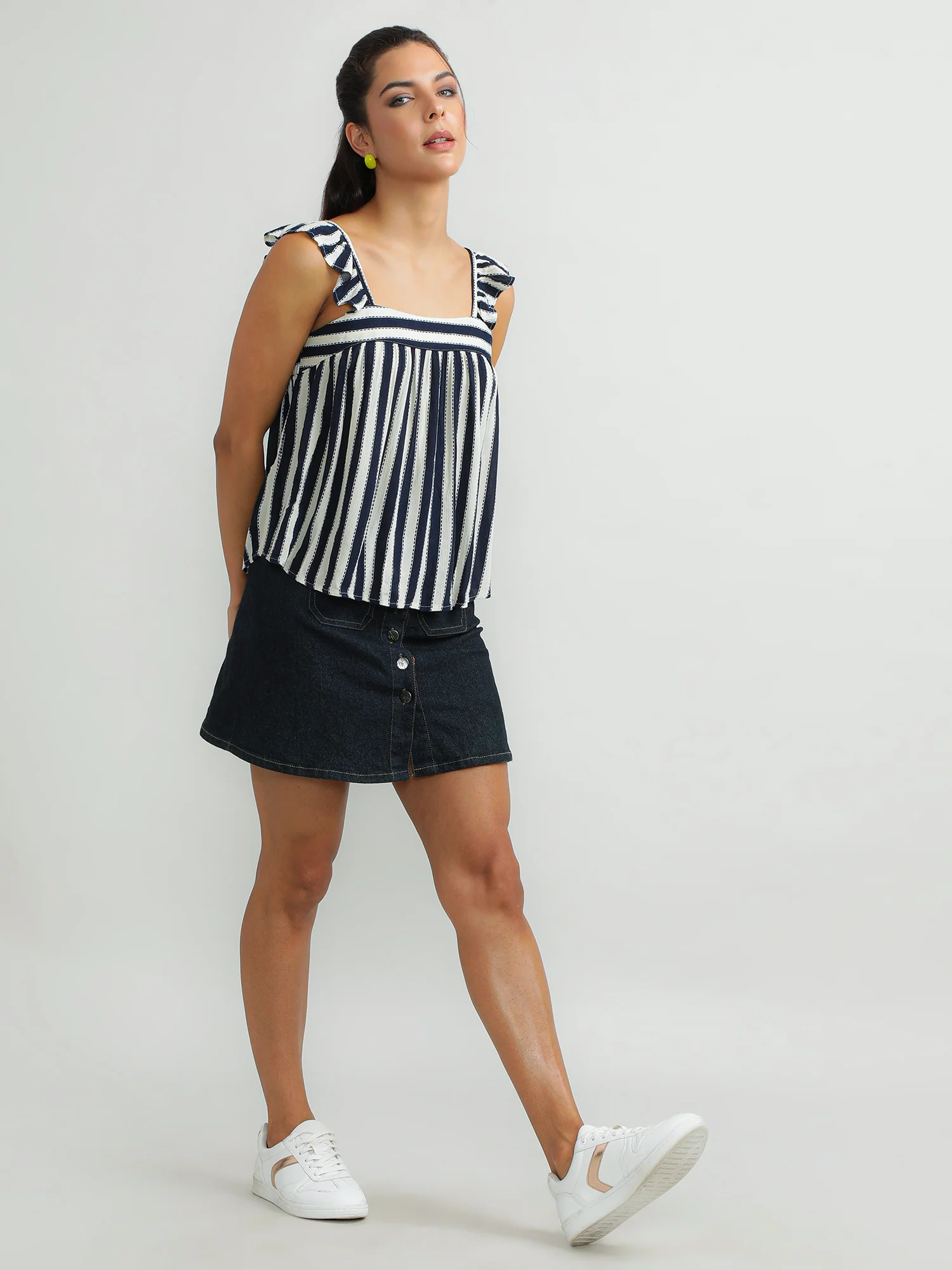 Women Viscose Navy Stylish Top - Image 7
