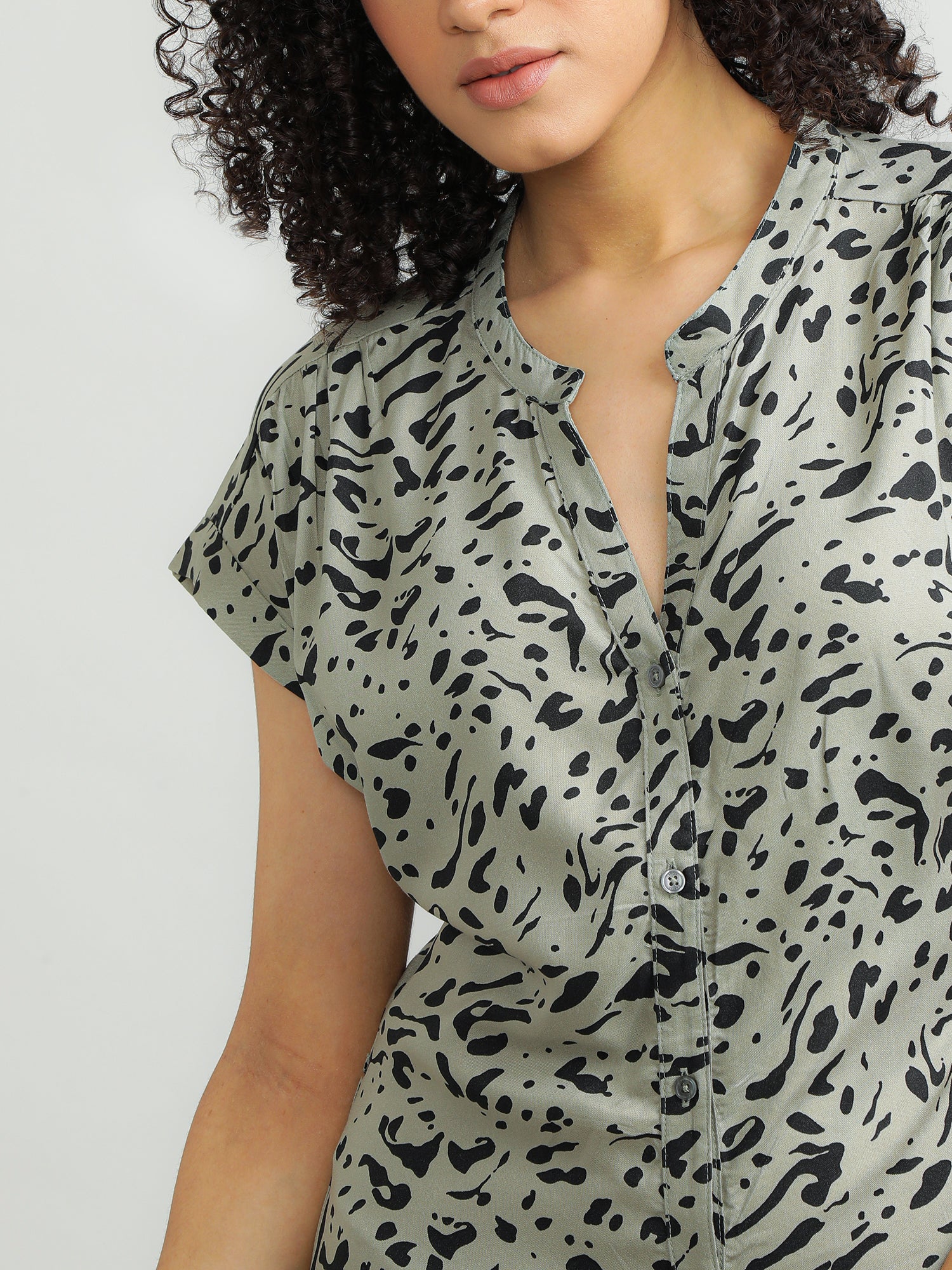 Women Viscose Olive Breezy Dress - Image 6