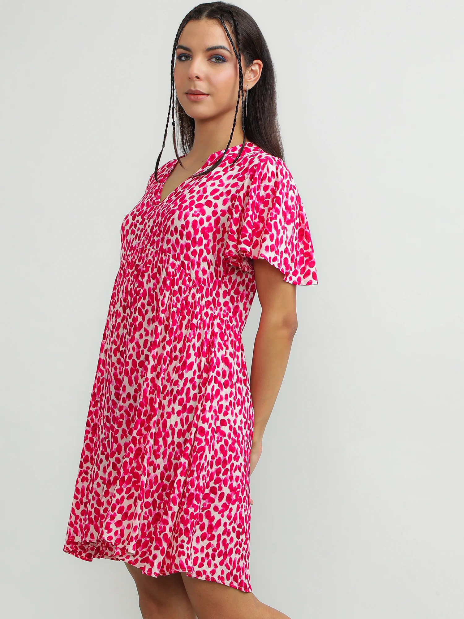 Women Viscose Pink Charming Dress - Image 4