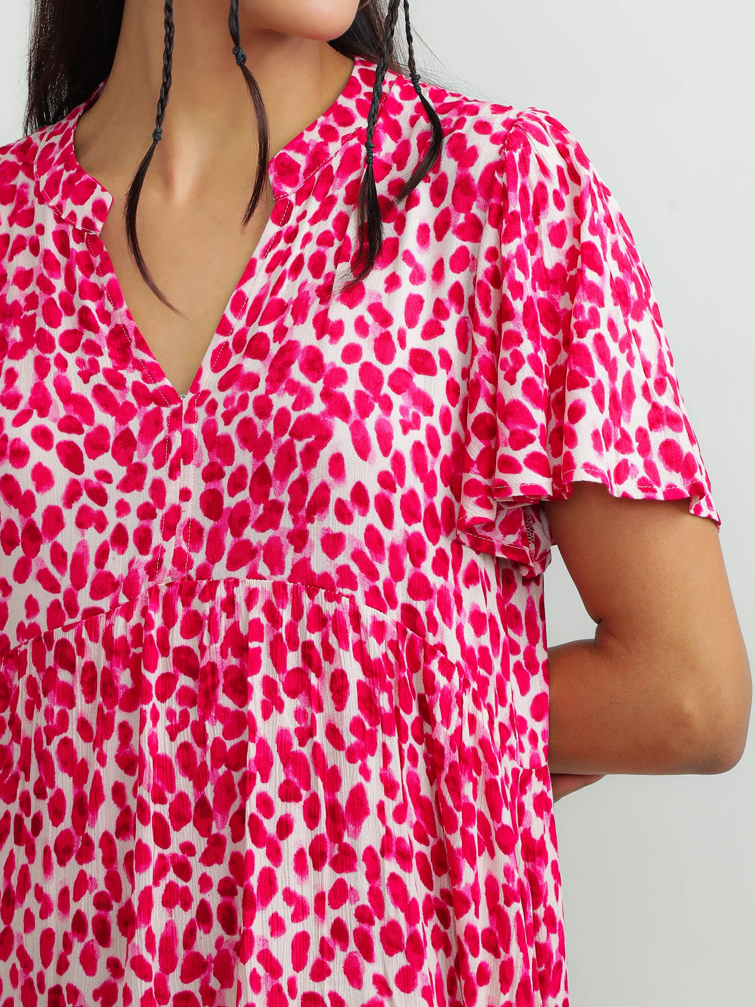 Women Viscose Pink Charming Dress - Image 5