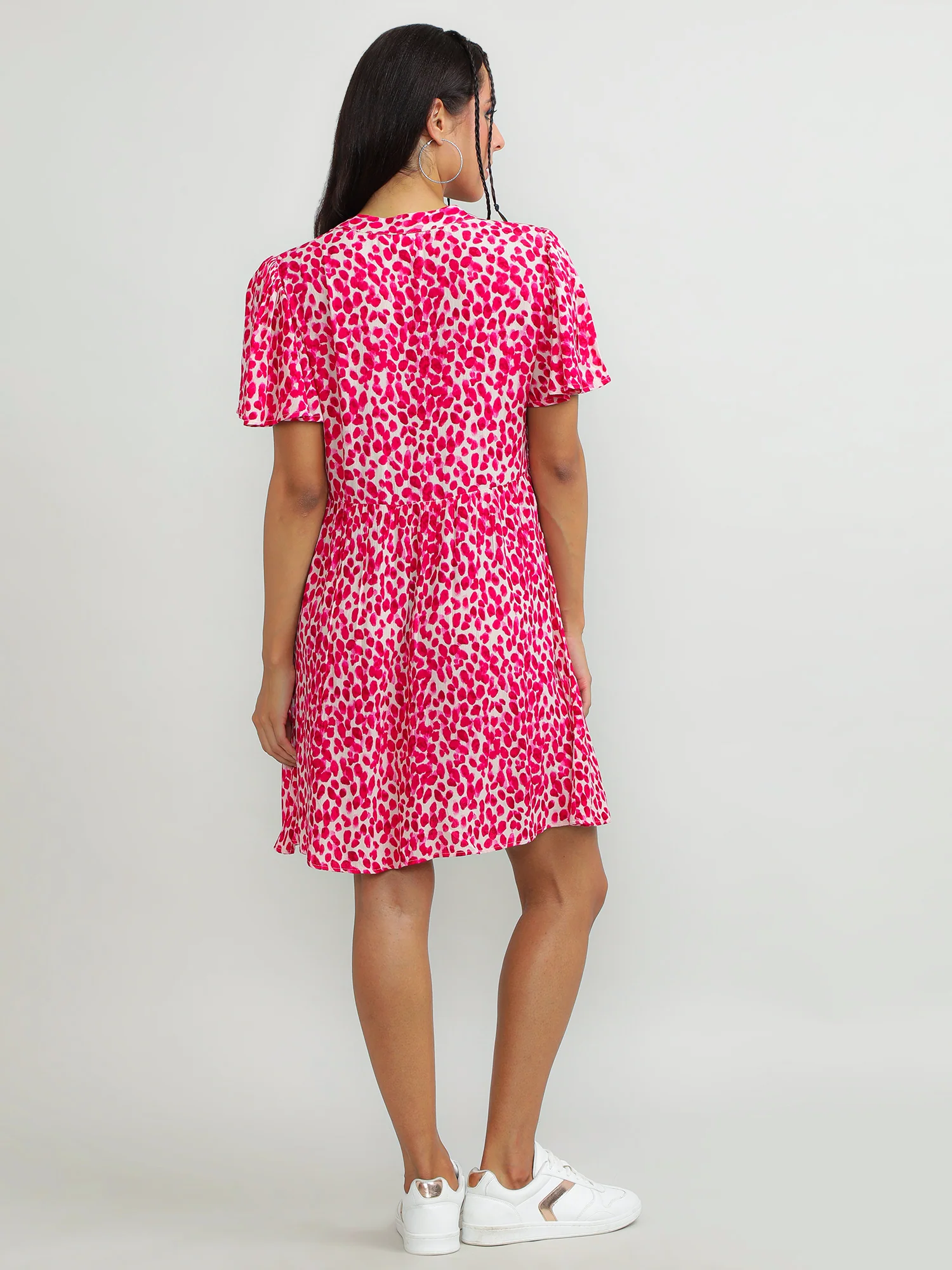 Women Viscose Pink Charming Dress - Image 6
