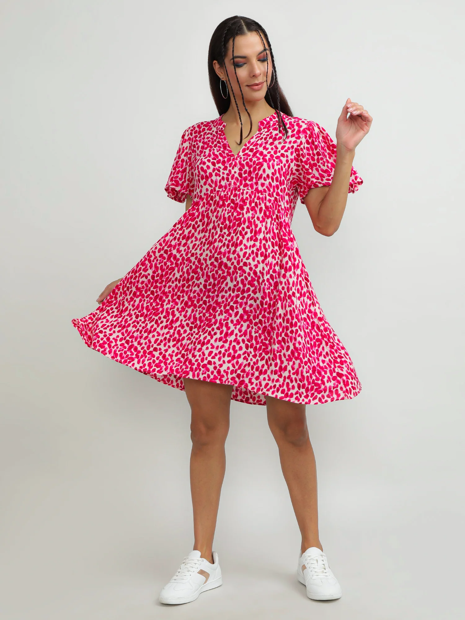Women Viscose Pink Charming Dress - Image 7