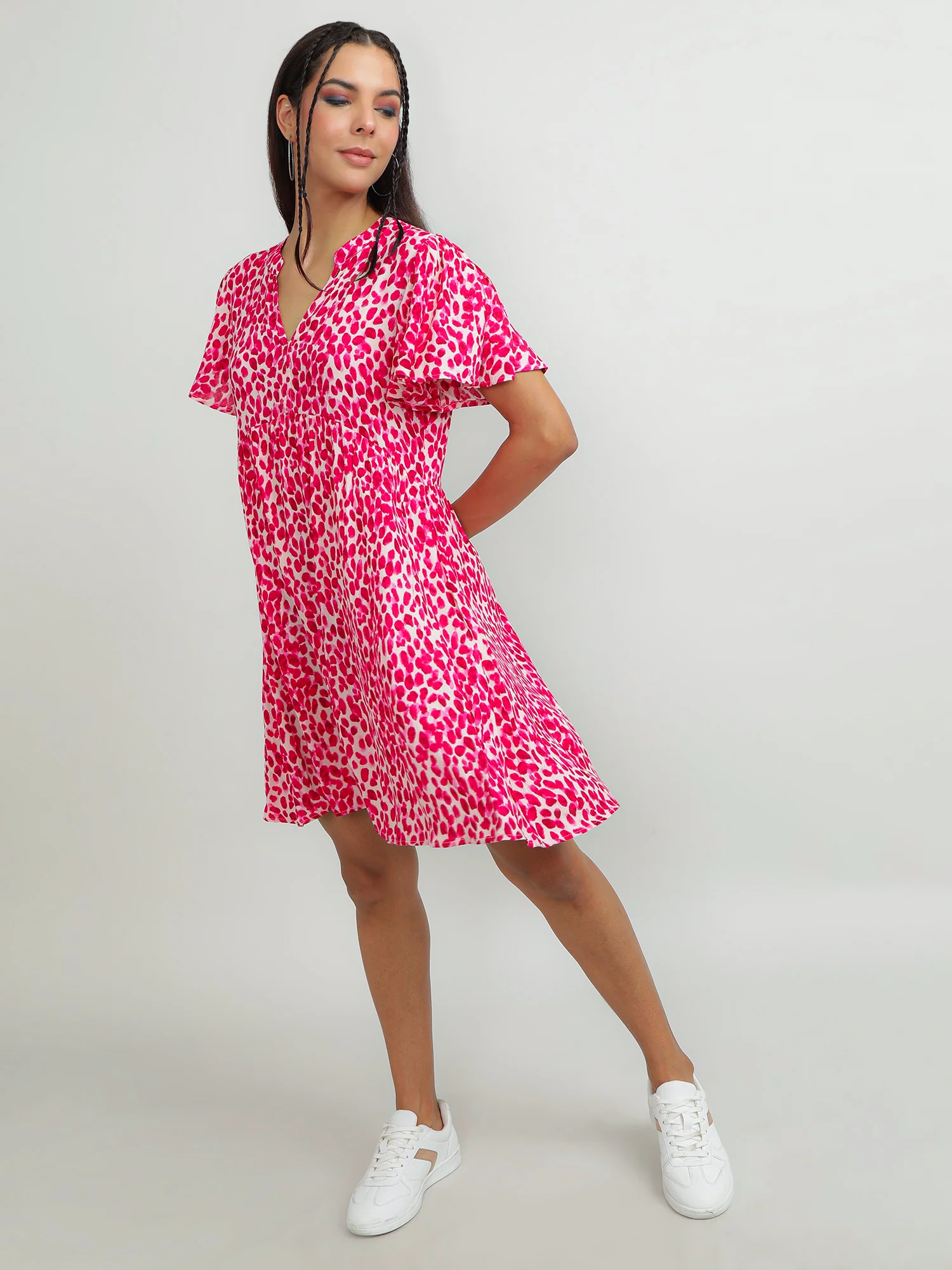 Women Viscose Pink Charming Dress - Image 8