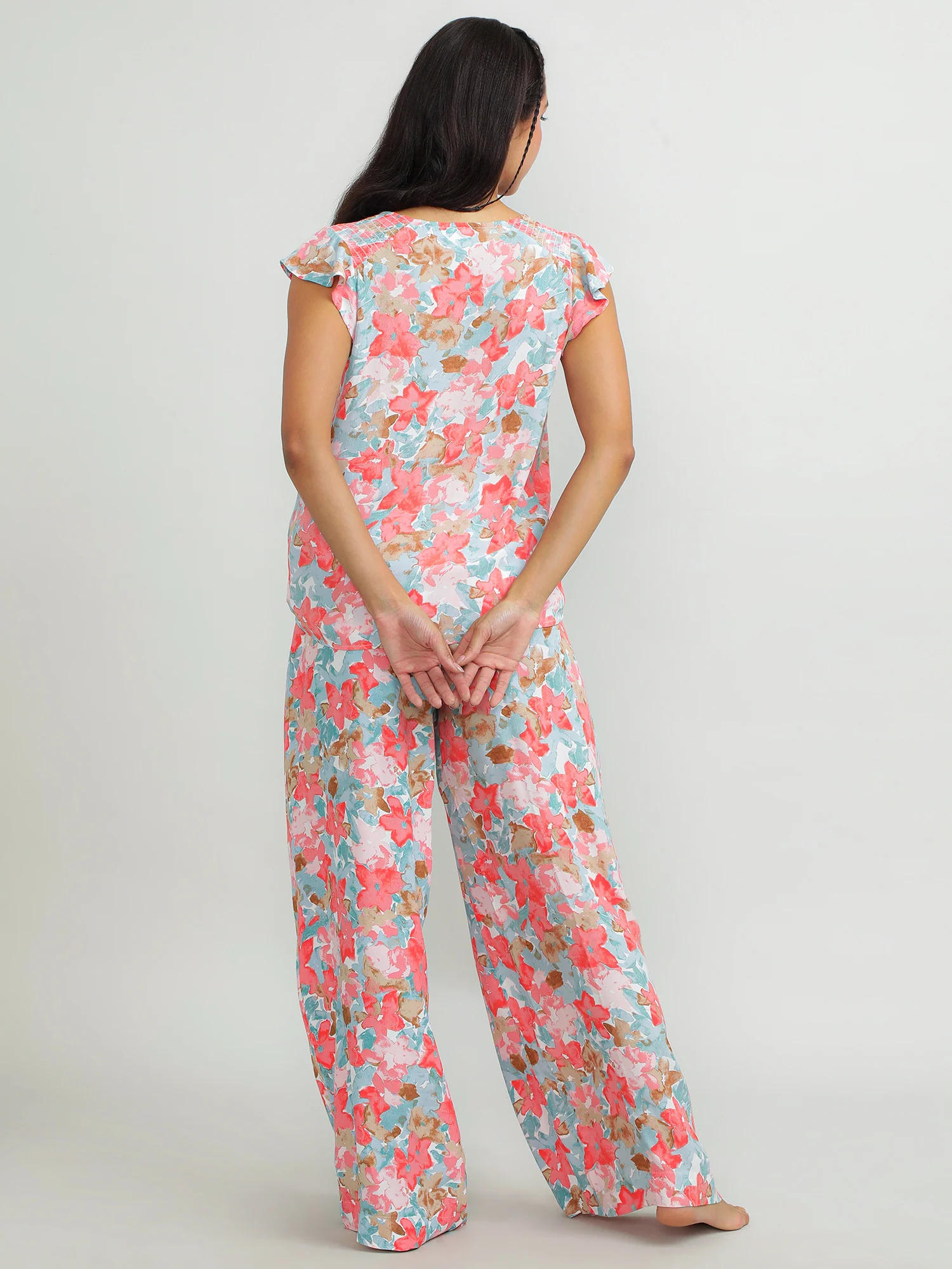 Women Viscose Pink Comfy Pants - Image 5