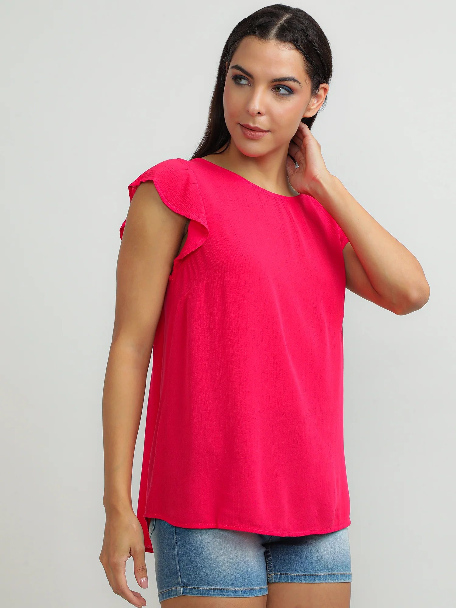 Women Viscose Pink Delicate Top - Image 2