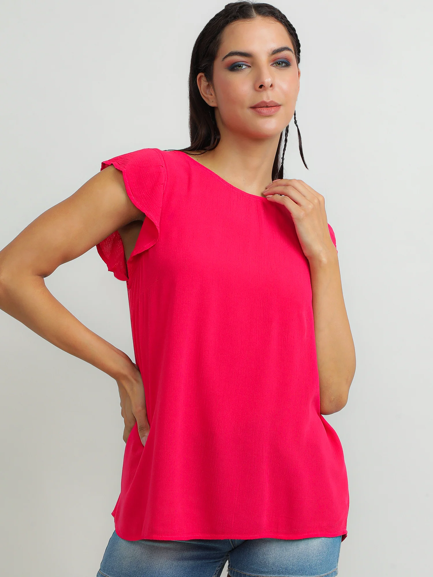 Women Viscose Pink Delicate Top - Image 3