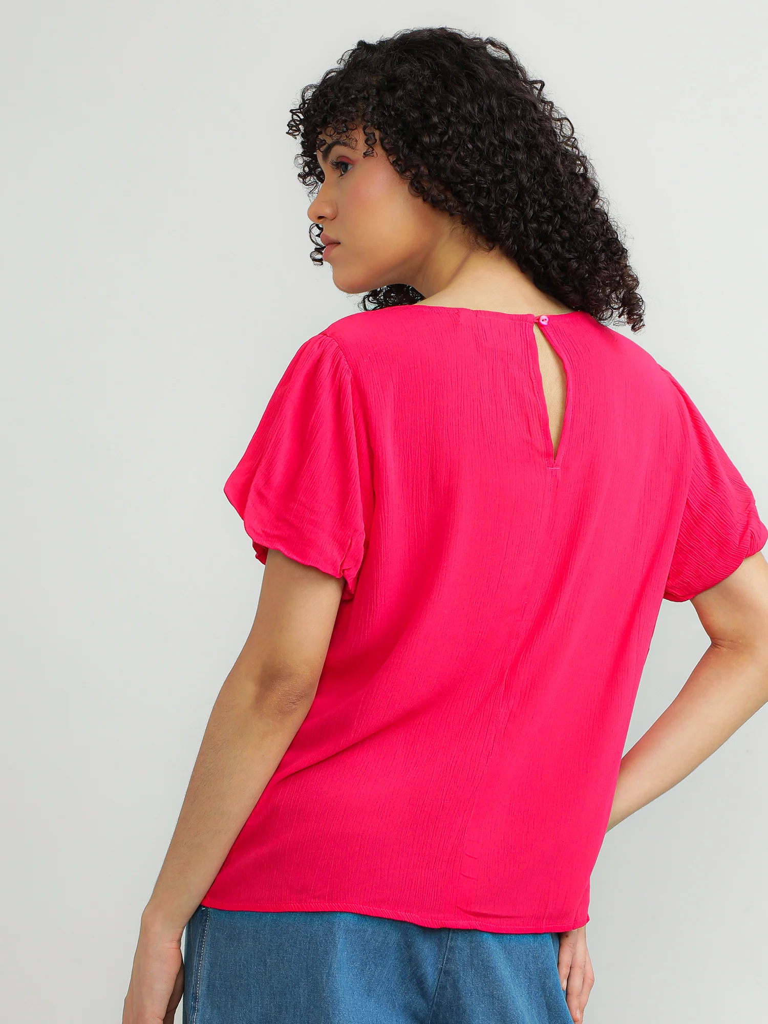 Women Viscose Pink Elegant Top - Image 5