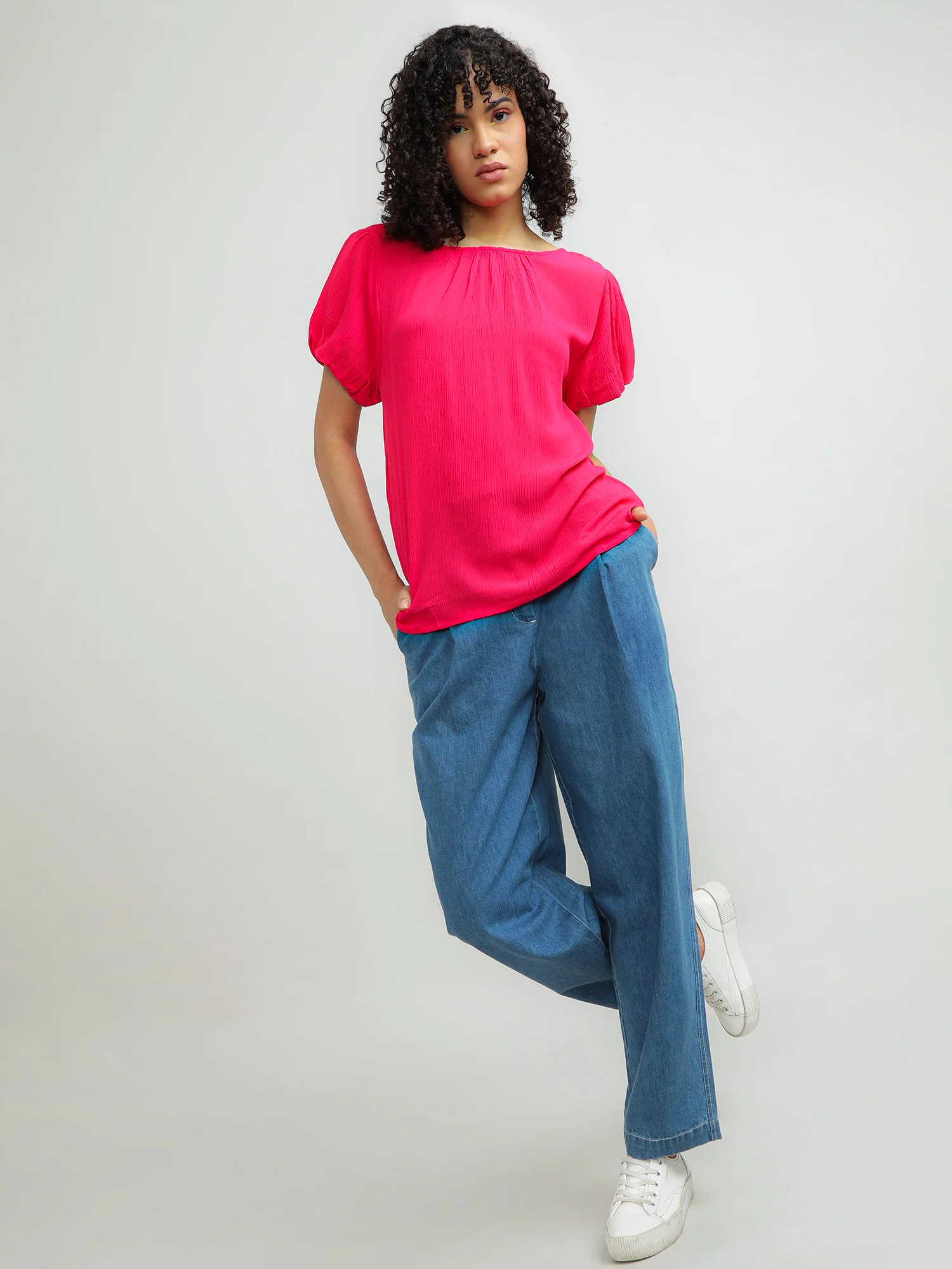 Women Viscose Pink Elegant Top - Image 7