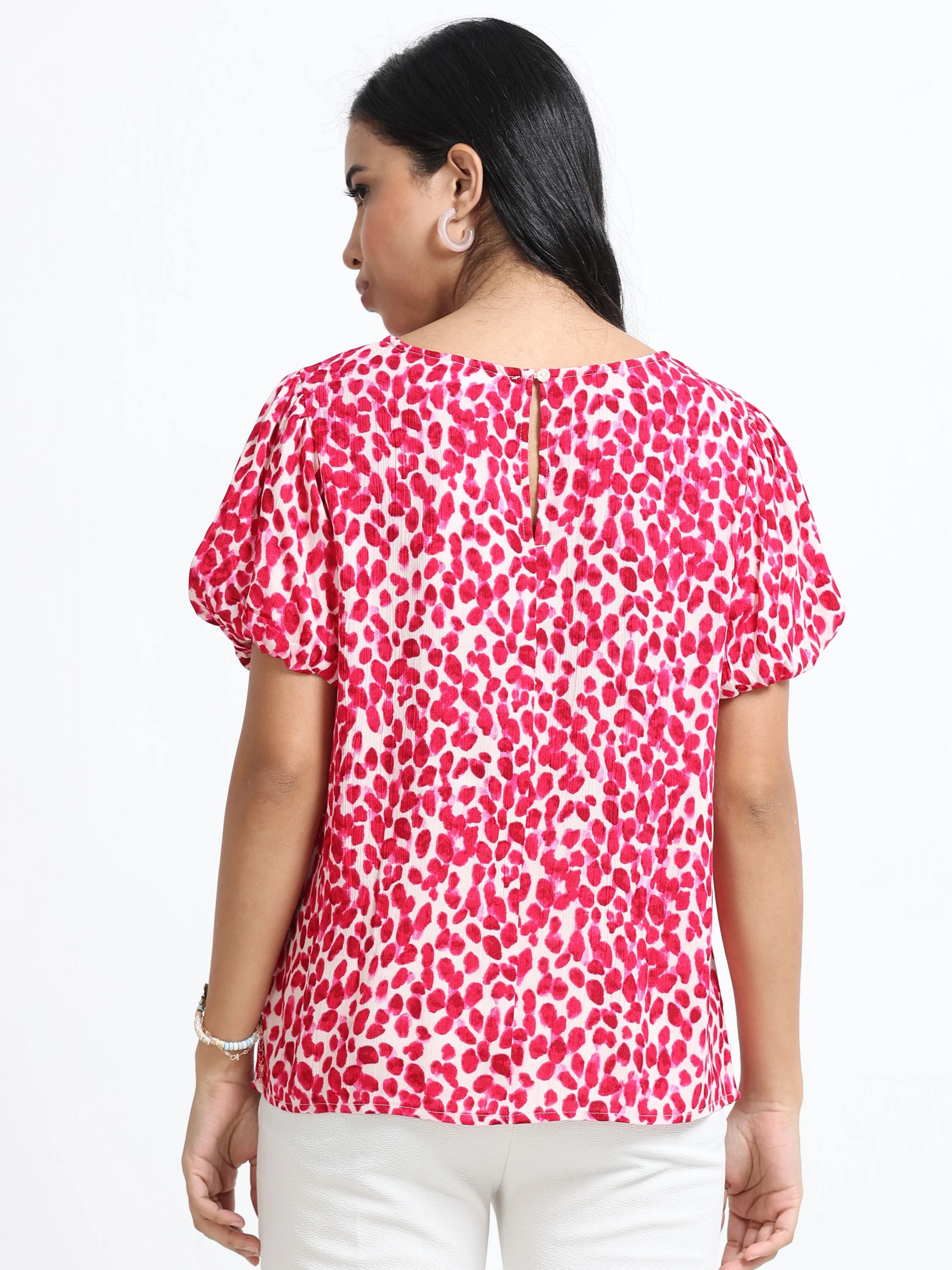 Women Viscose Pink Playful Top - Image 3