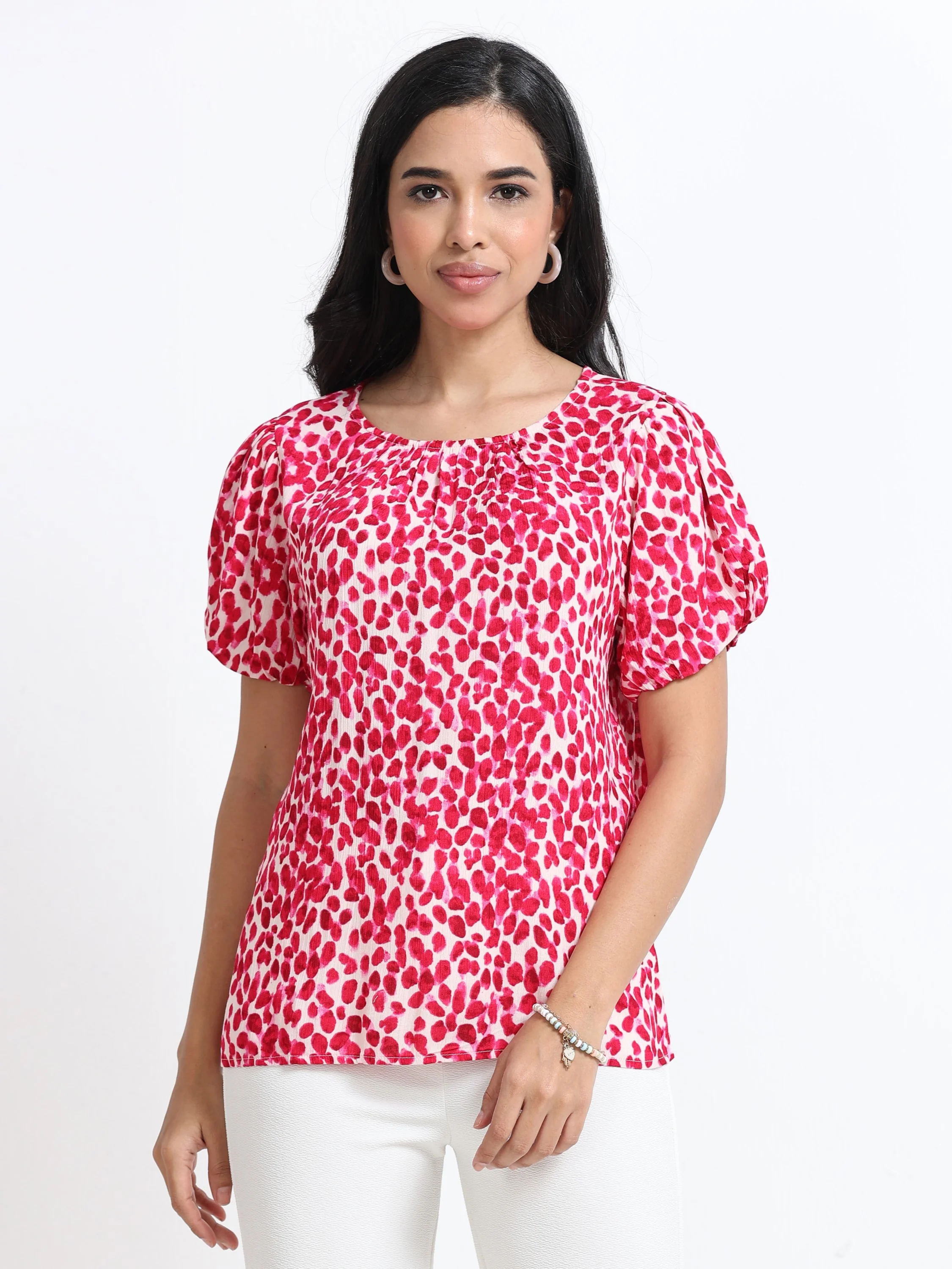 Women Viscose Pink Playful Top - Image 6