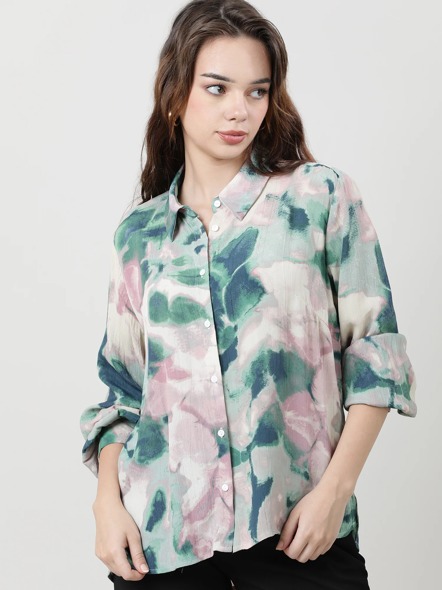 Women Viscose Pink Trendy Shirt - Image 2