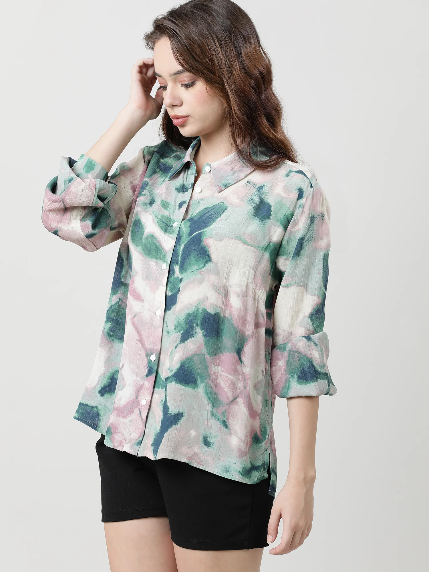 Women Viscose Pink Trendy Shirt - Image 3