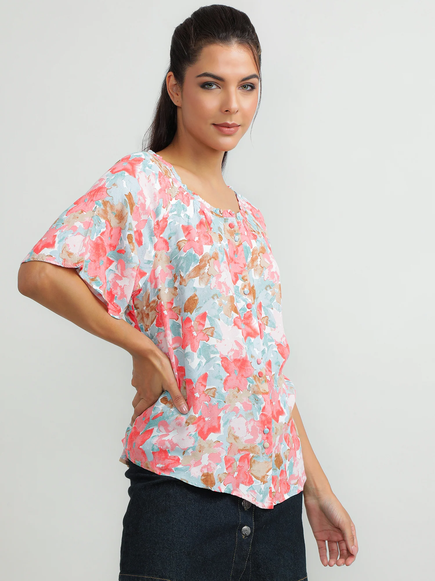 Women Viscose Pink Trendy Top - Image 3