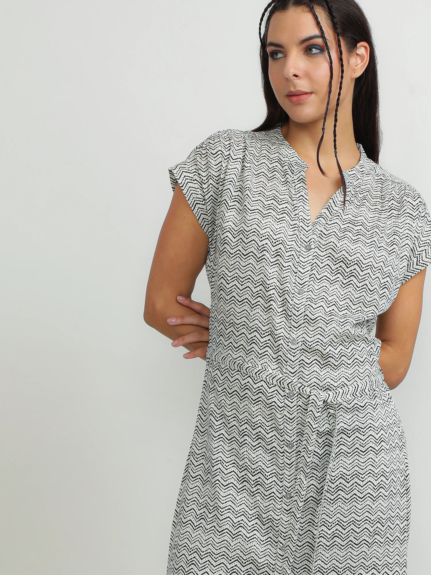 Women Viscose White Easy Dress - Image 2
