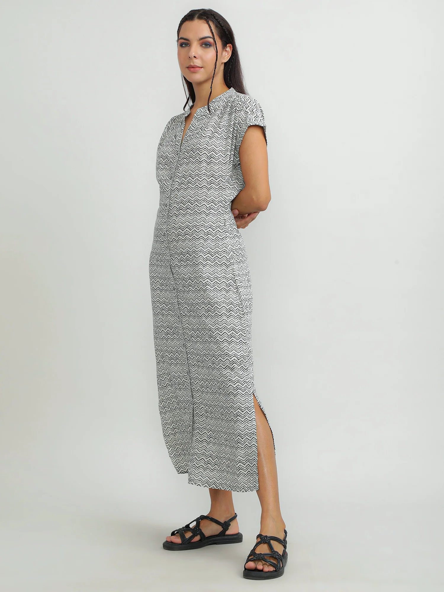 Women Viscose White Easy Dress - Image 4