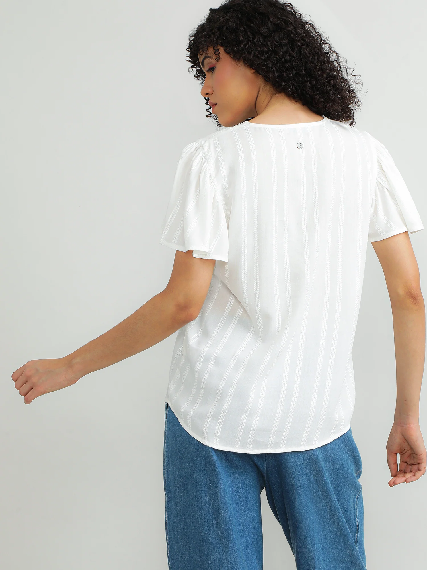 Women Viscose White Elegant Top - Image 5