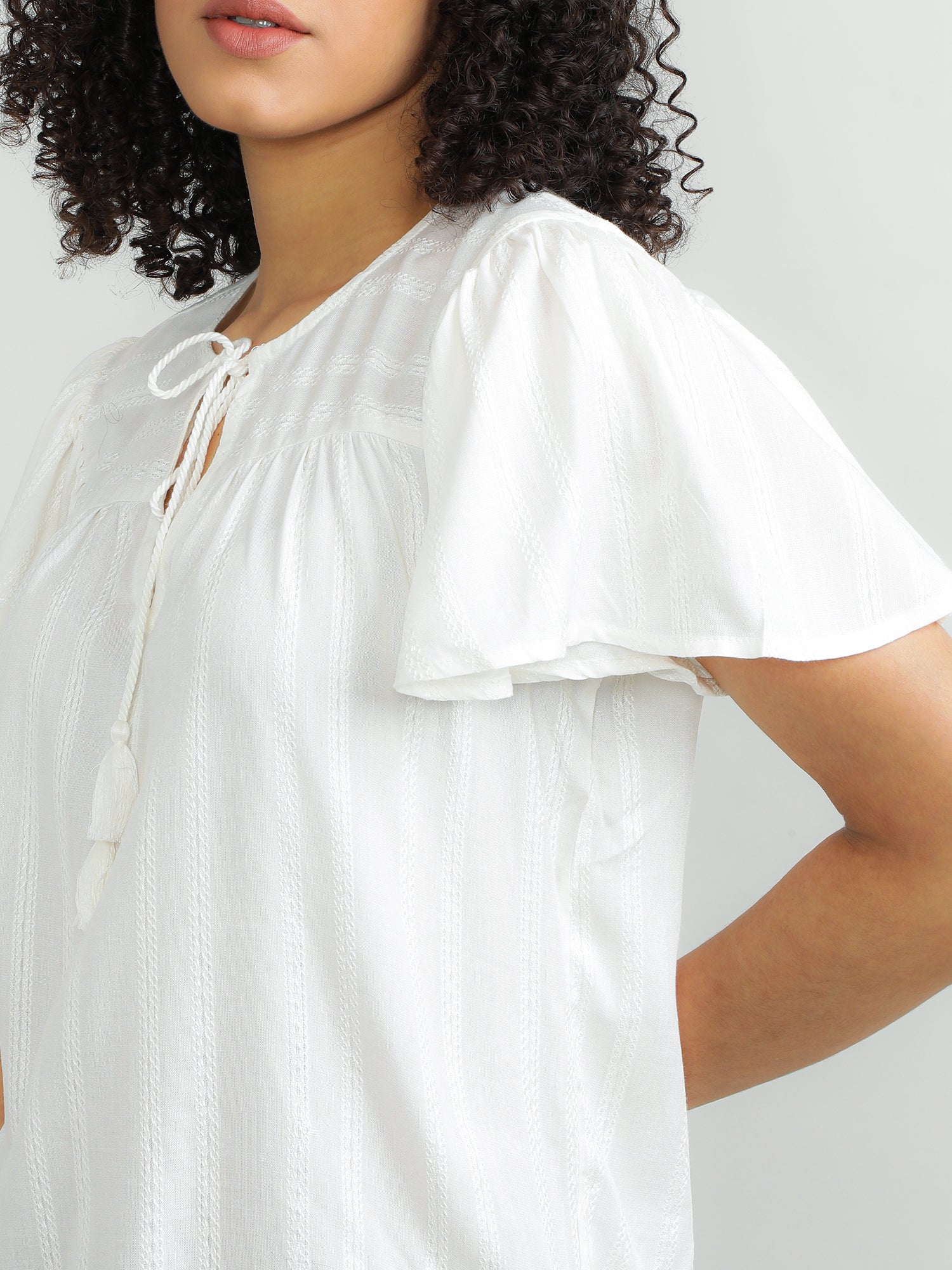 Women Viscose White Elegant Top - Image 6