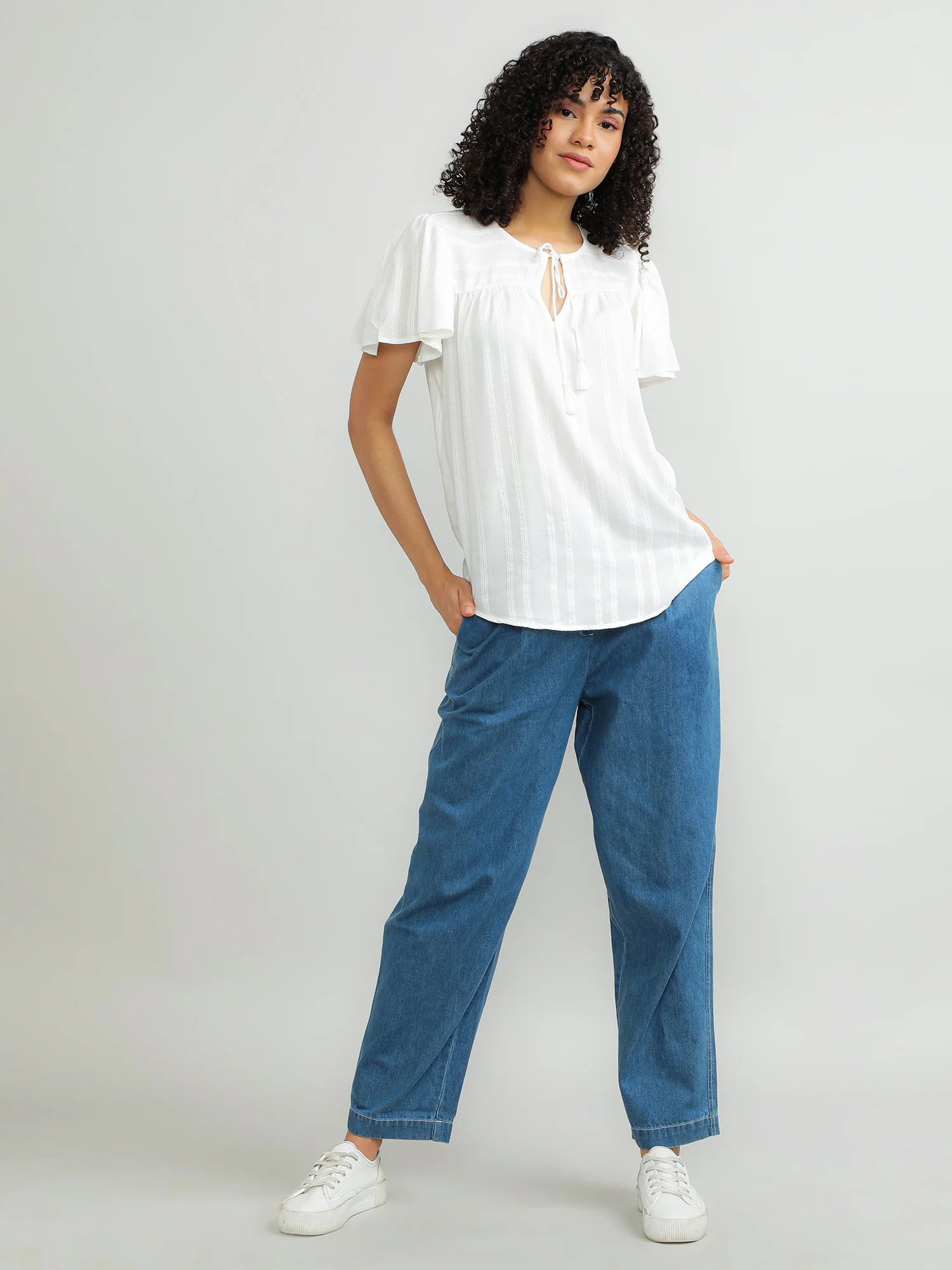 Women Viscose White Elegant Top - Image 7