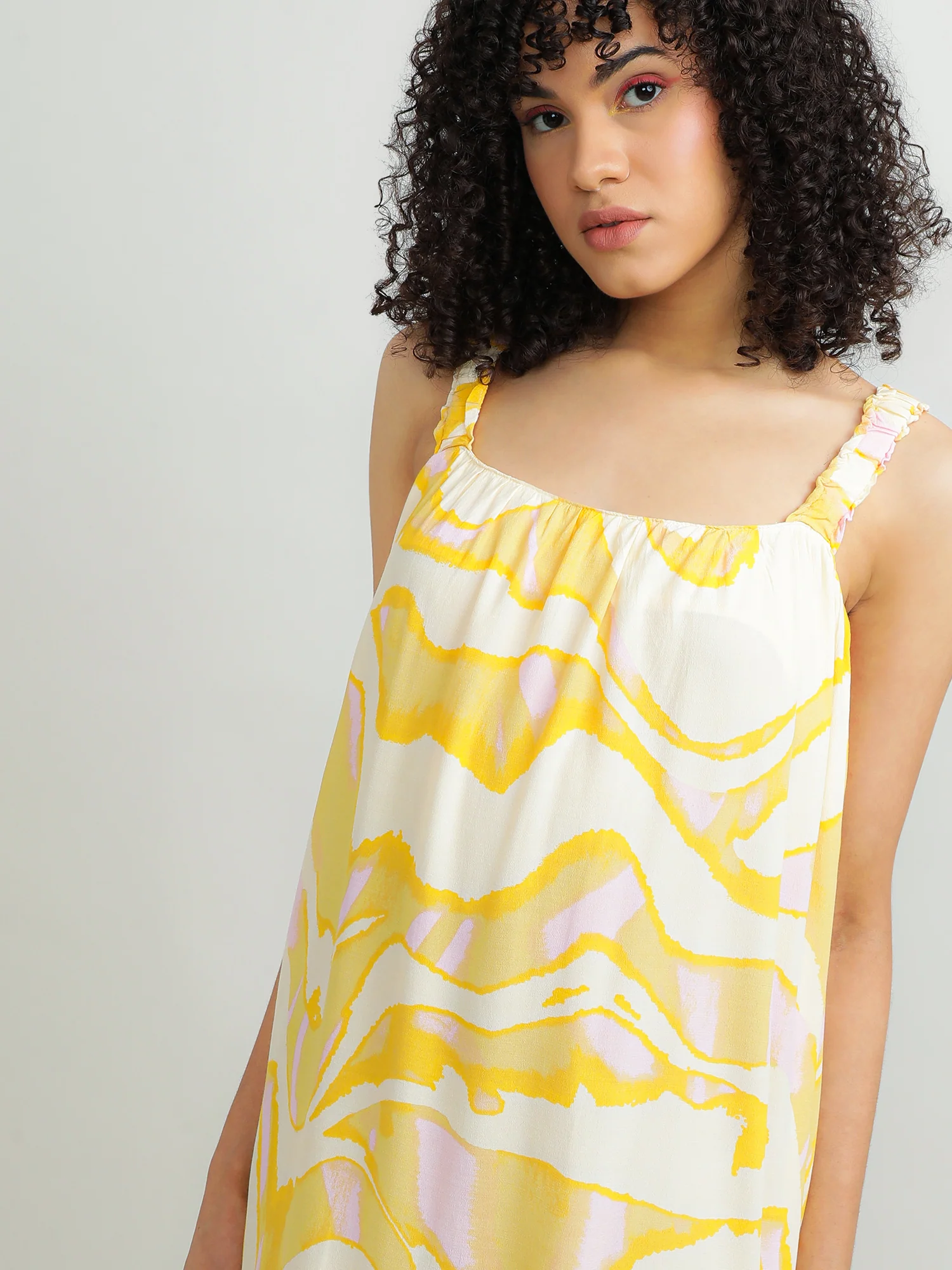 Women Viscose Yellow Dress - Image 6