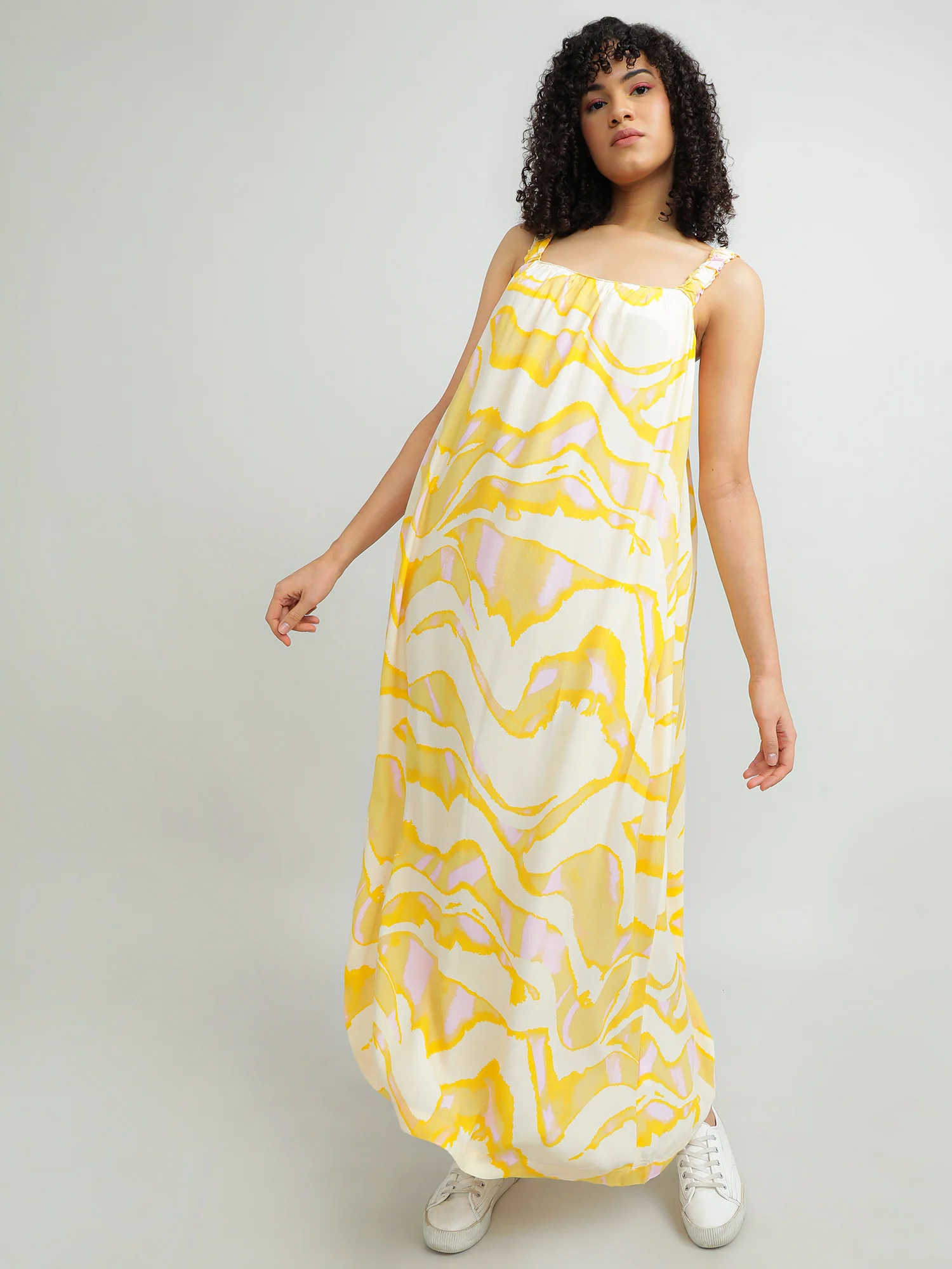 Women Viscose Yellow Dress - Image 7