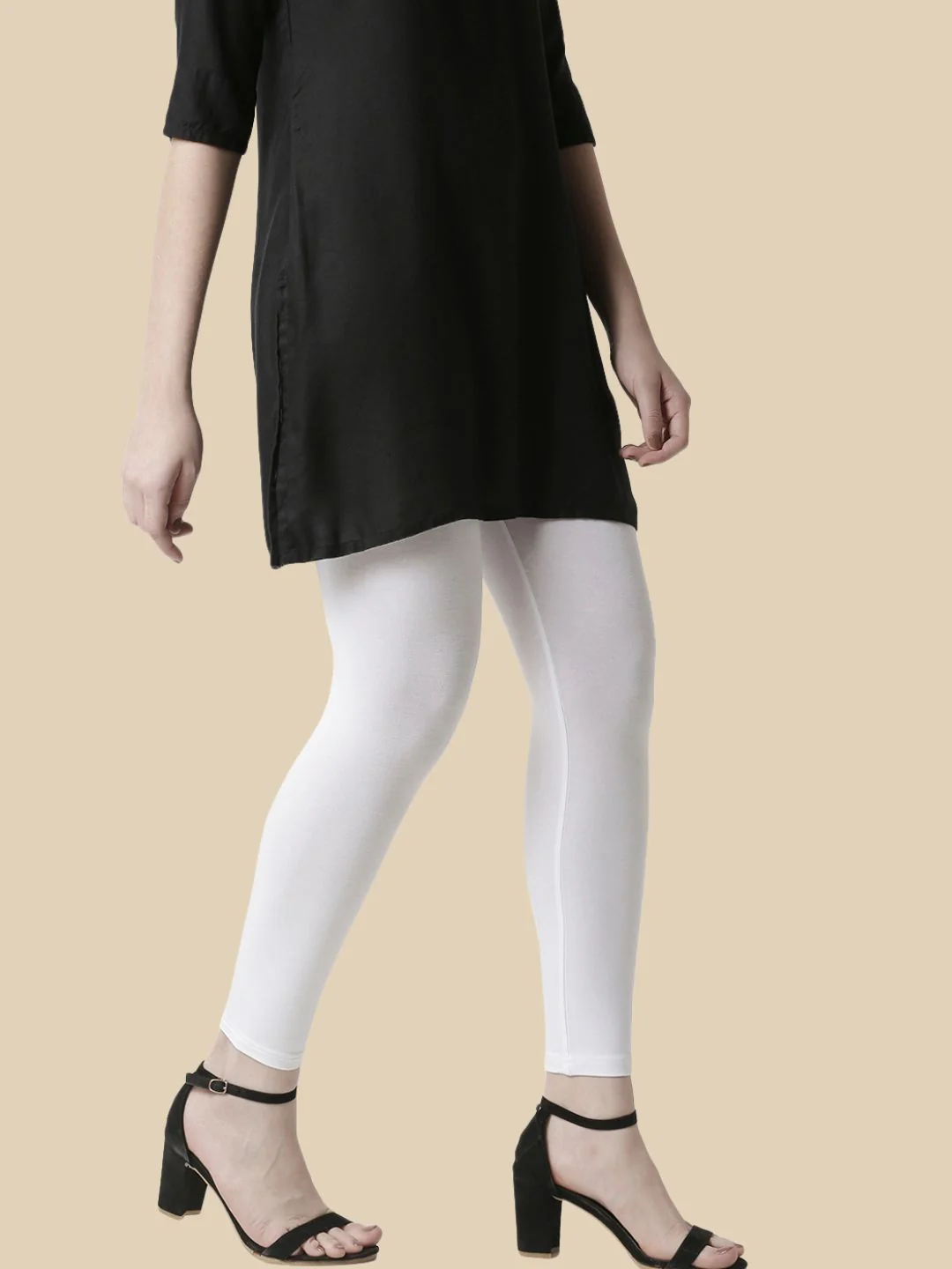 Women White Casual Leggings - Image 2